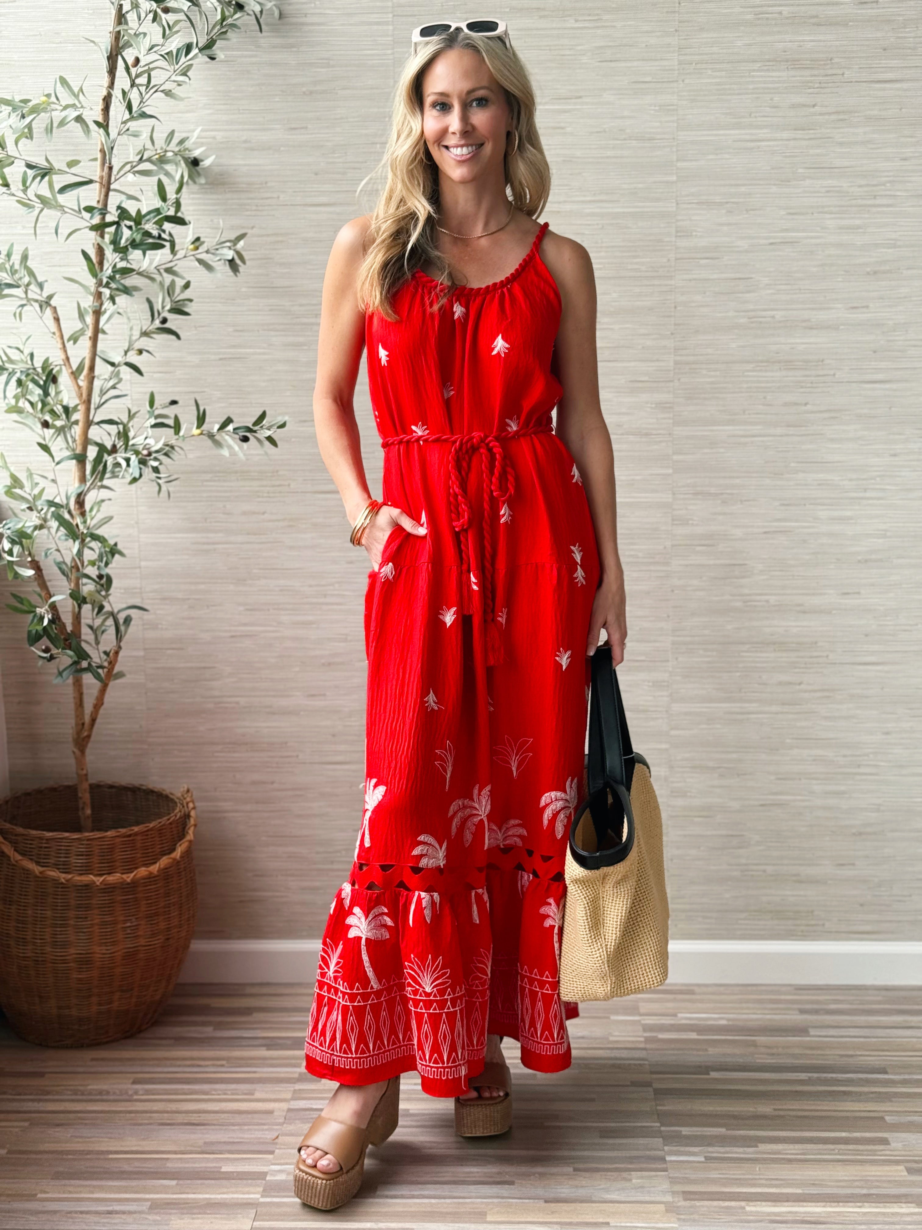 Selma Dress - CORAL - willows clothing Long Dress