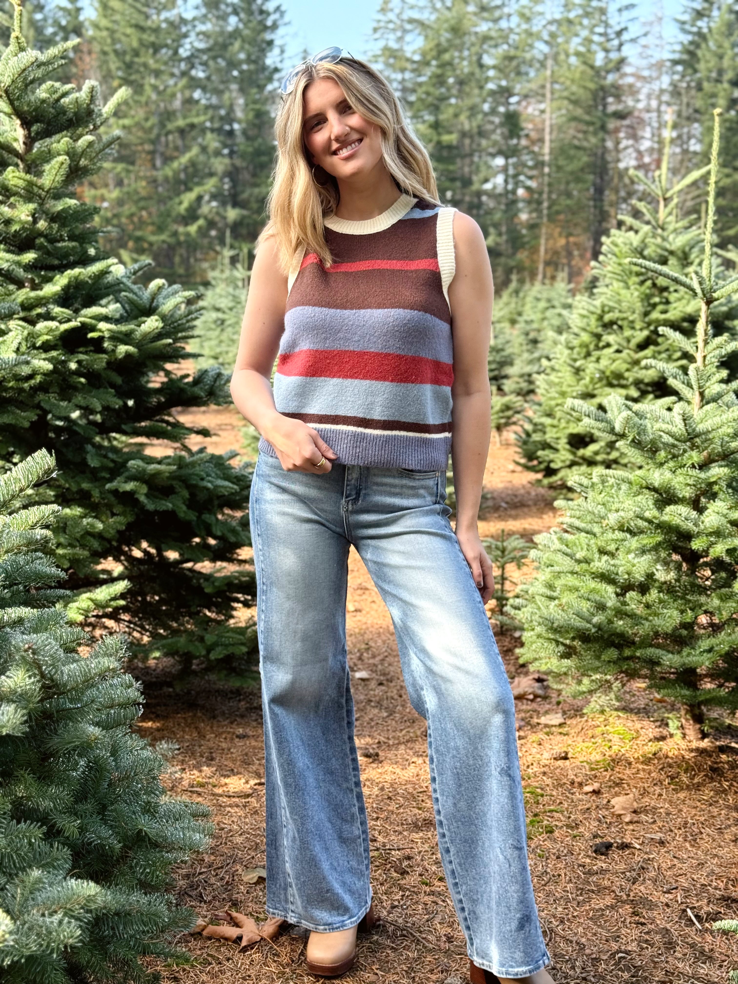 Sequoia Sweater Vest - BLUE - willows clothing VEST