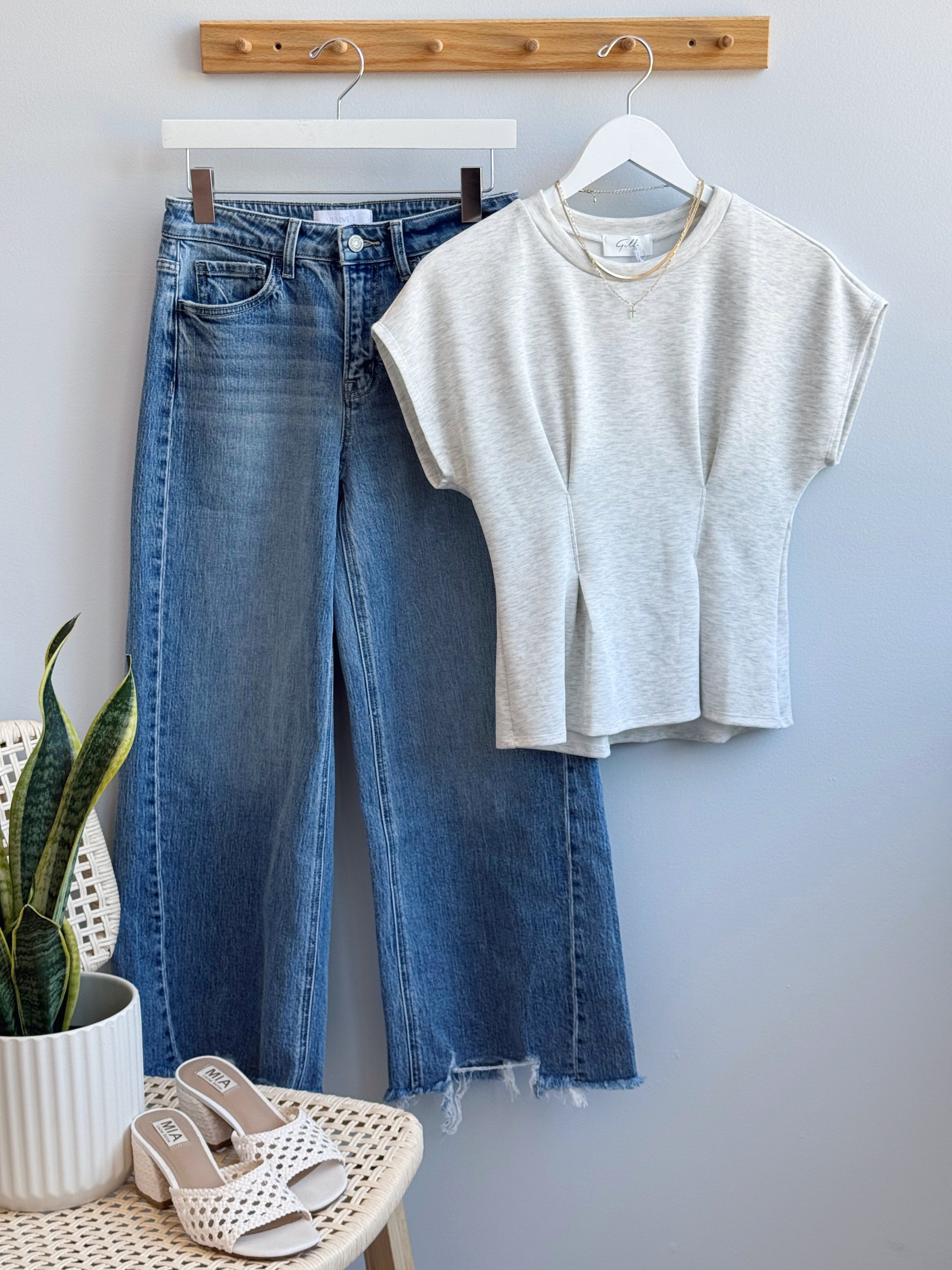 Serena Top - ASH GREY - willows clothing S/S SHIRT