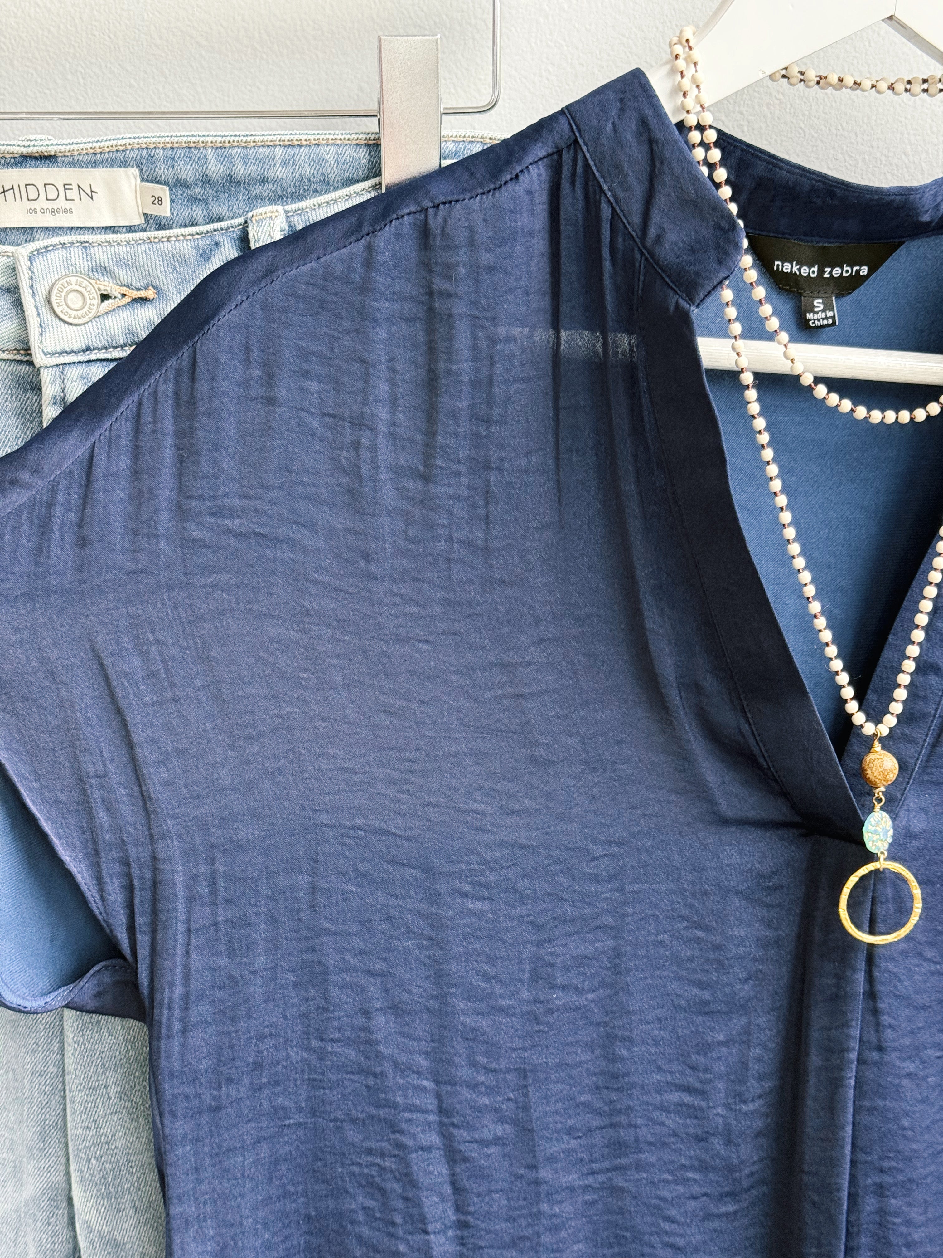 Serenity Blouse - NAVY - willows clothing BLOUSE