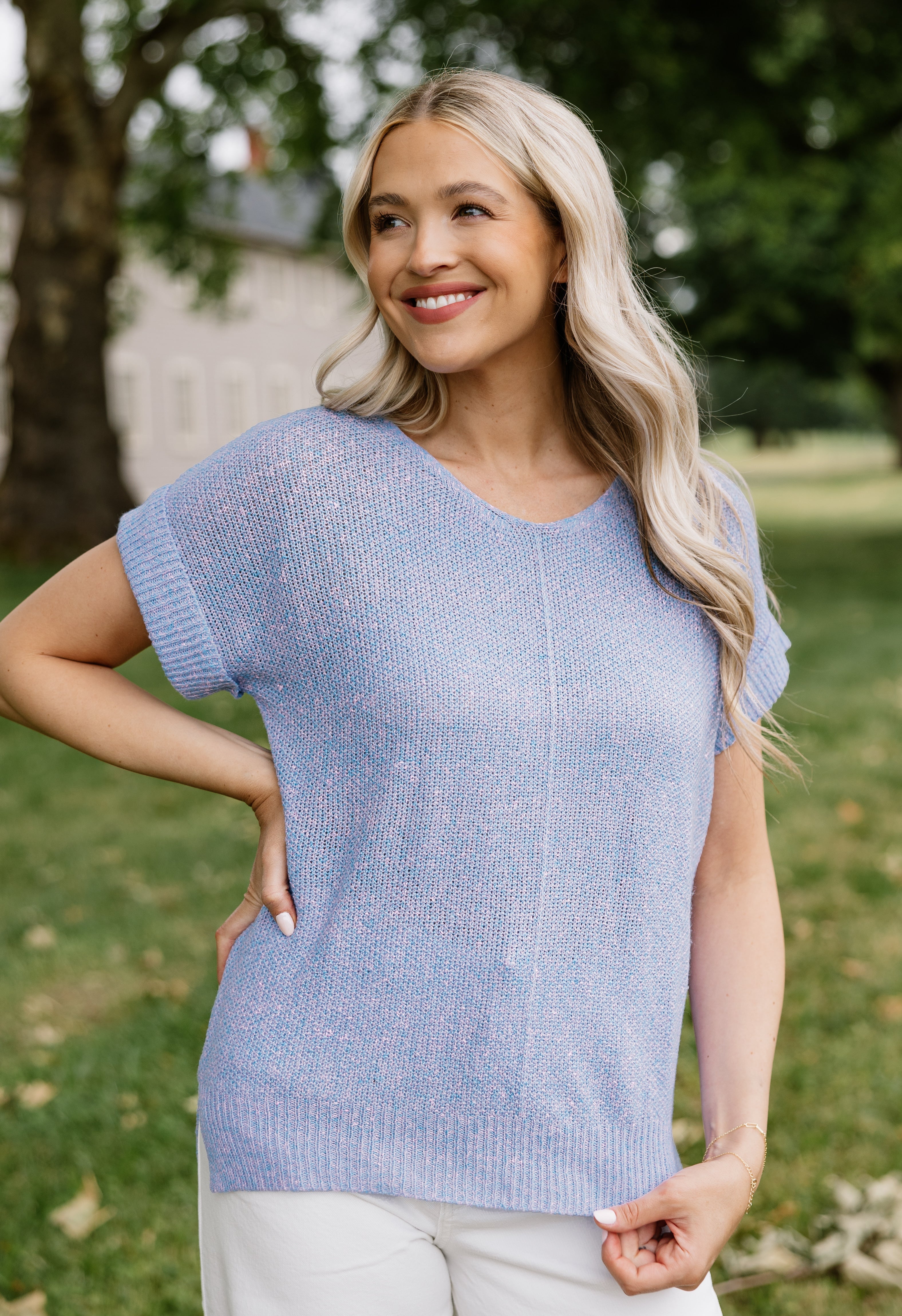Shasta Sweater - PERIWINKLE - willows clothing SWEATER