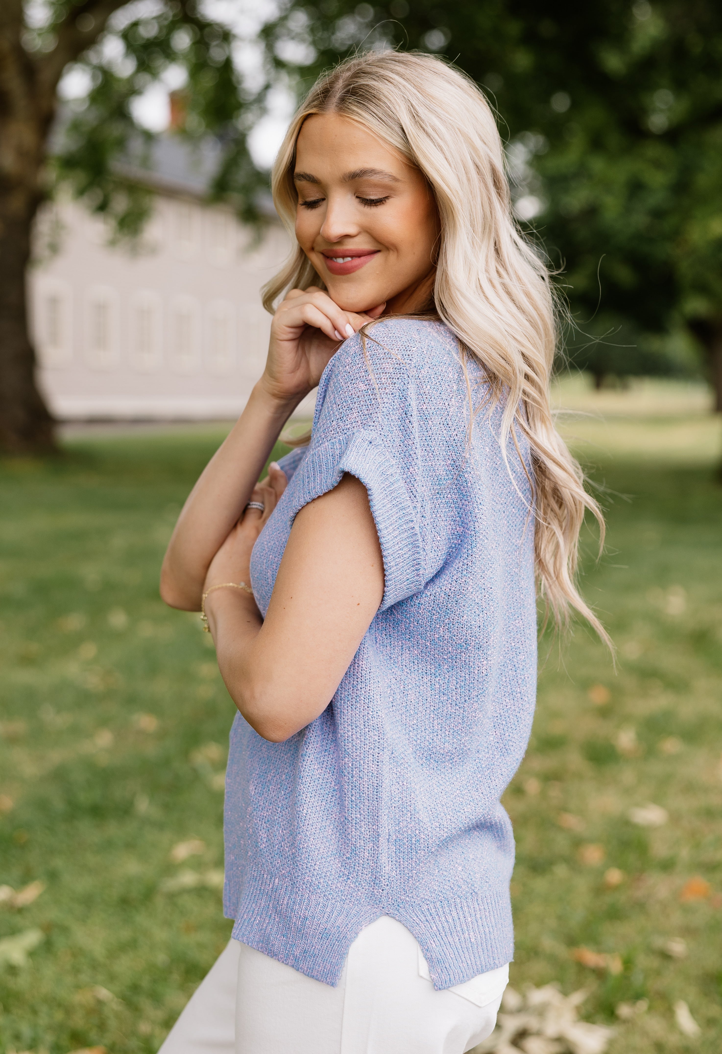 Shasta Sweater - PERIWINKLE - willows clothing SWEATER