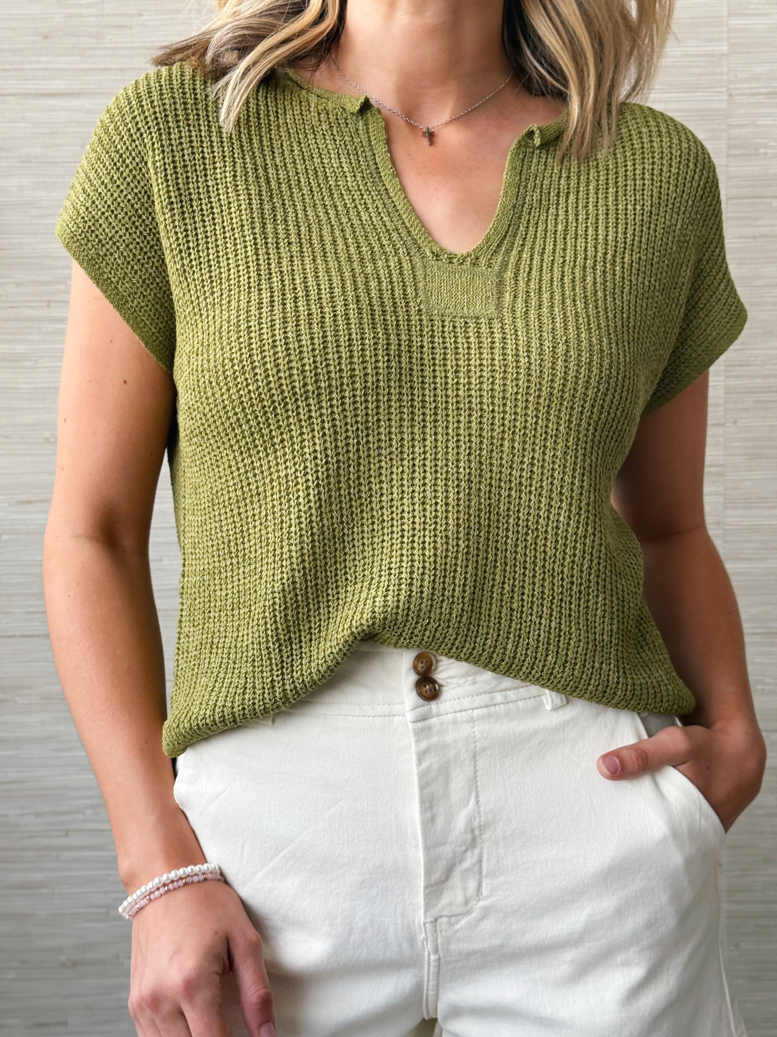 Sheena Sweater - KIWI - willows clothing TANKS