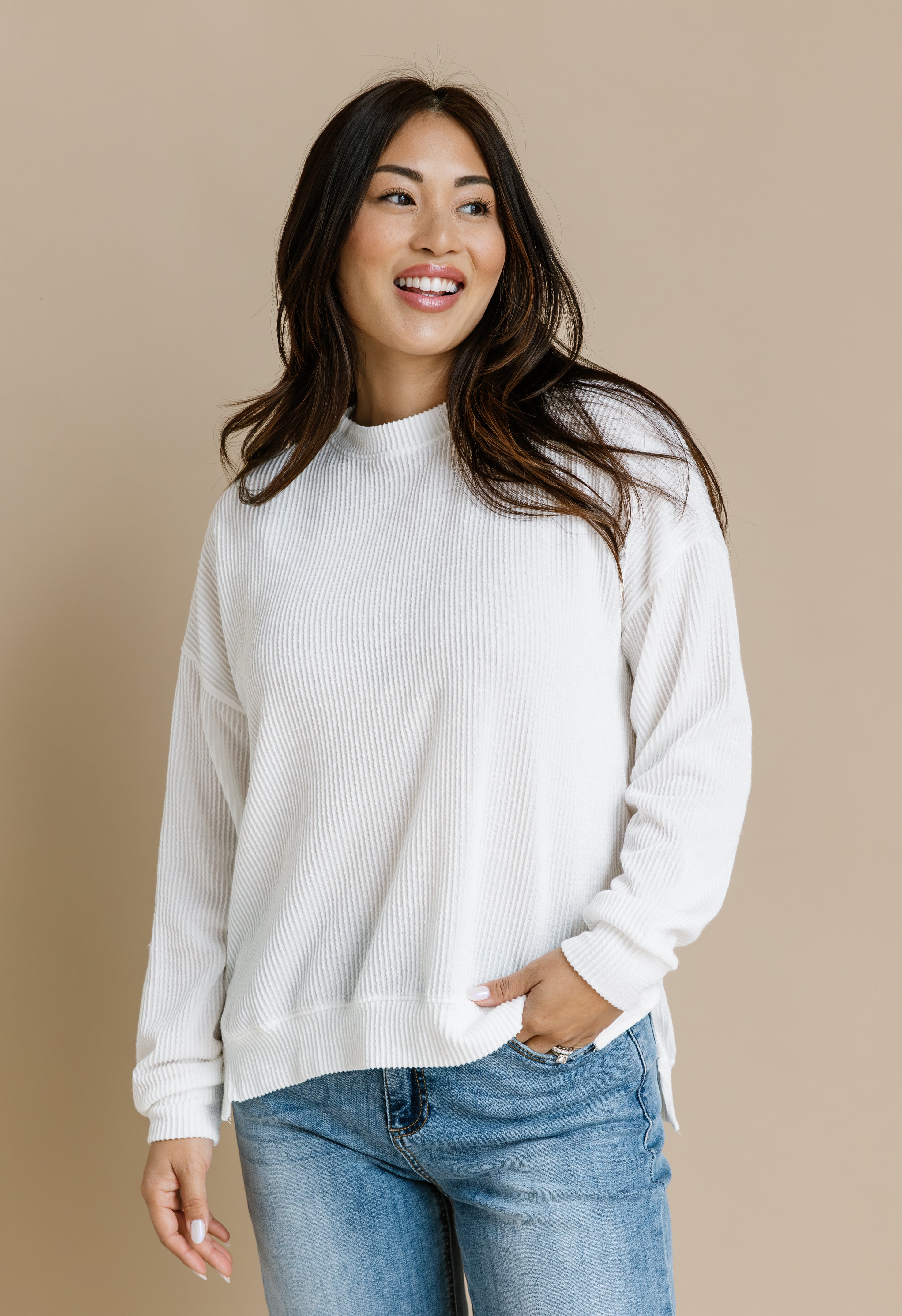 Shelia Top - IVORY - willows clothing L/S Shirt