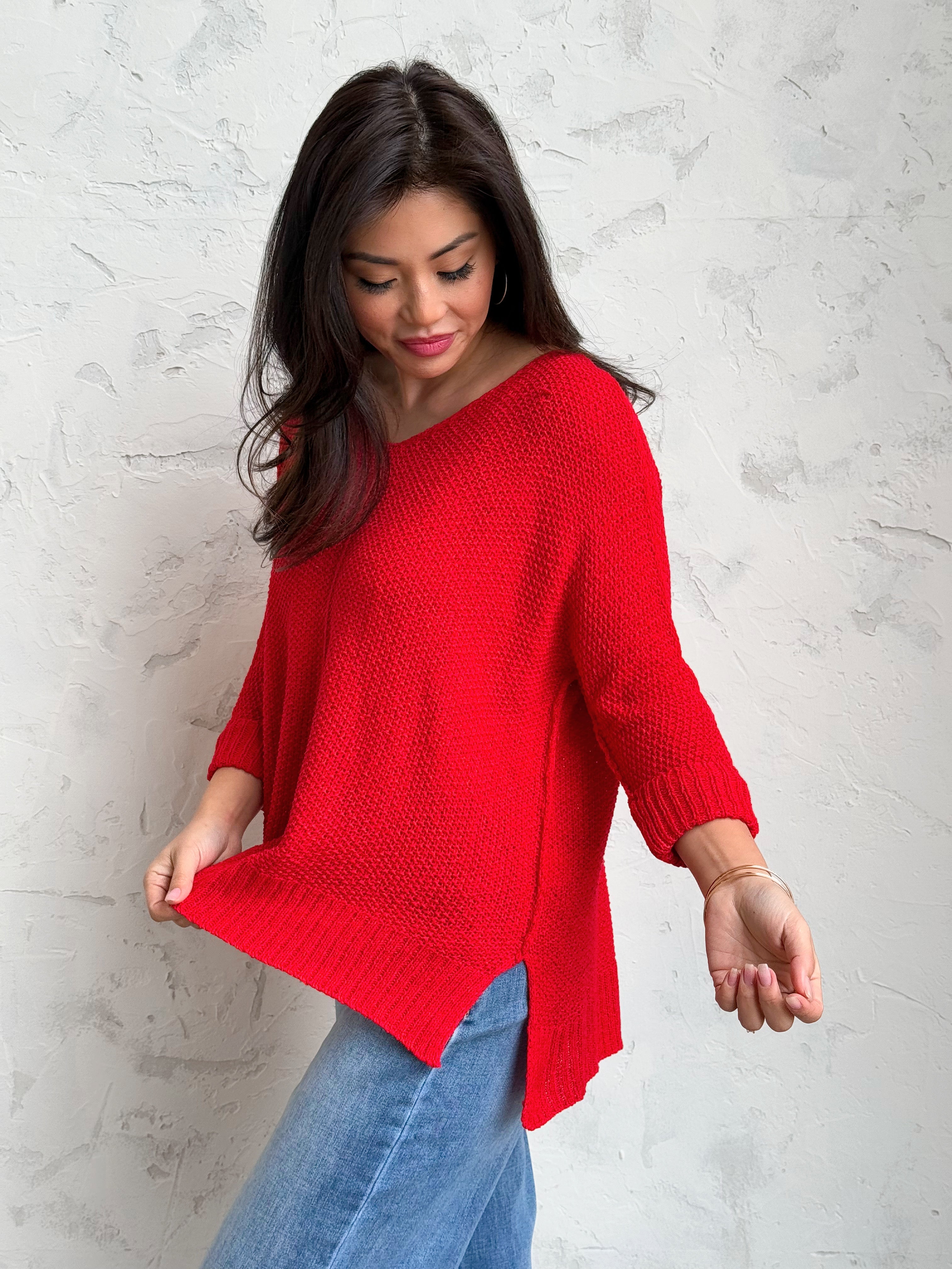 Shelly Sweater - RED - willows clothing SWEATER