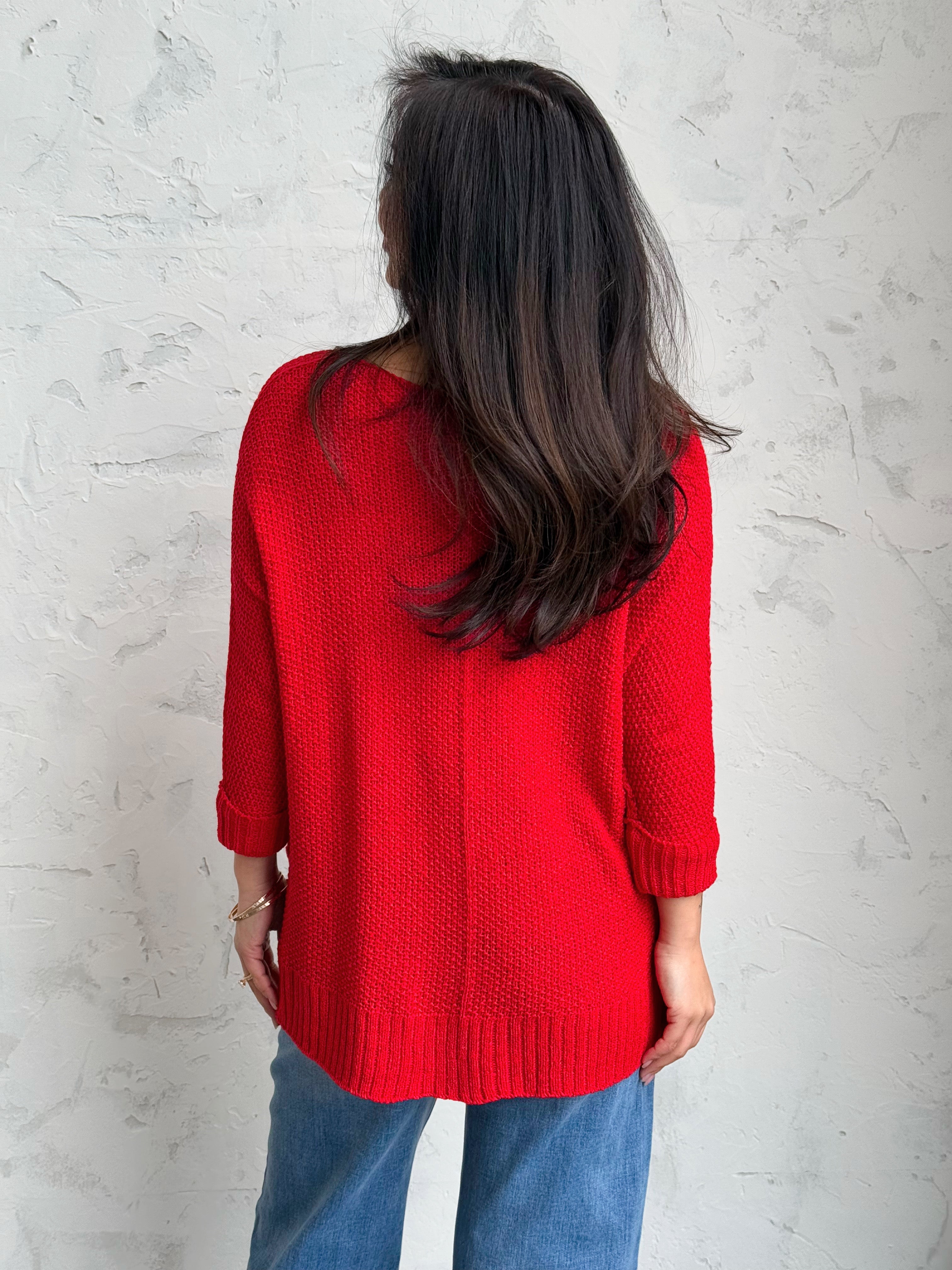 Shelly Sweater - RED - willows clothing SWEATER