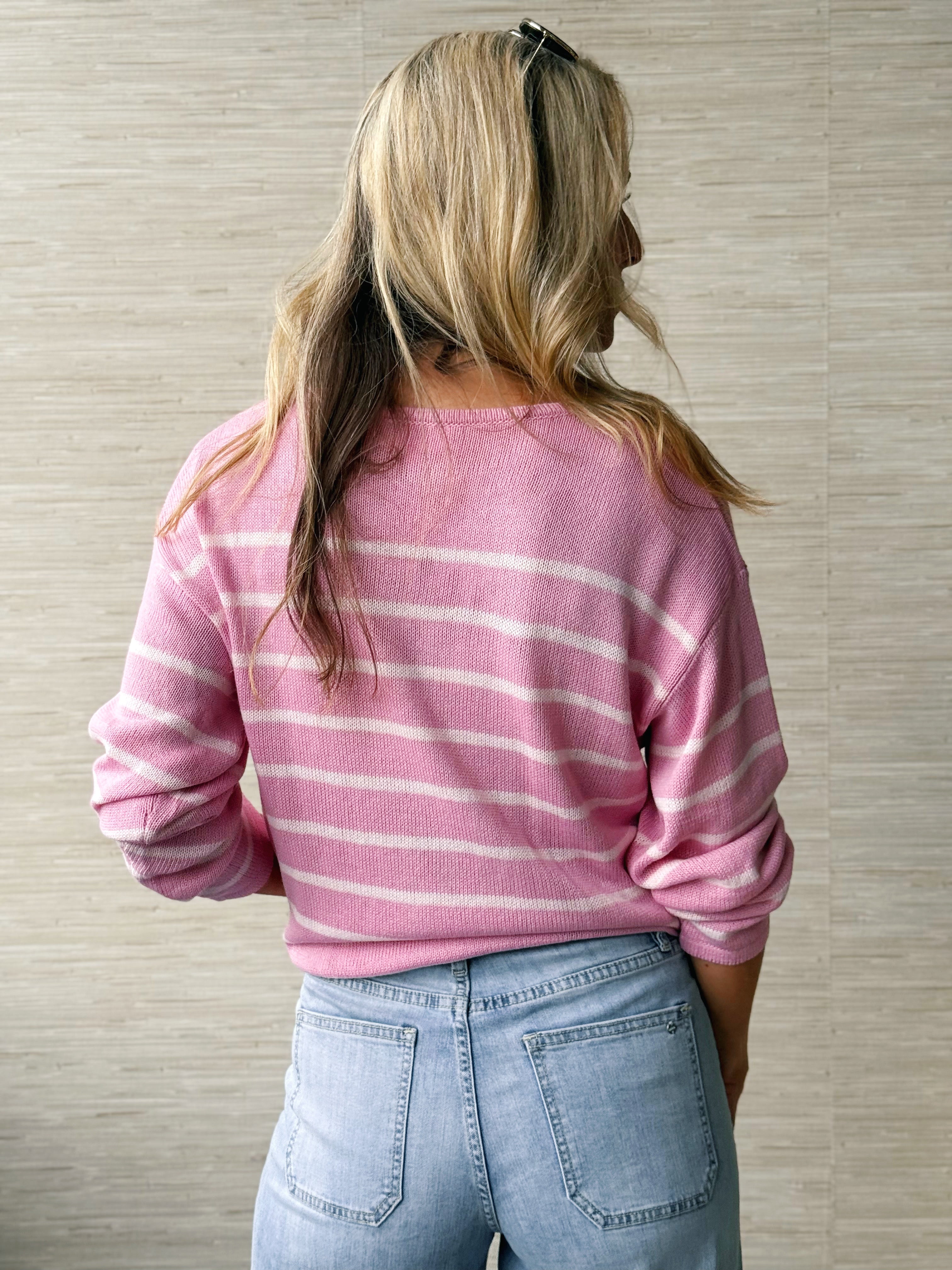 Sherri Sweater - PINK/LIGHT PINK - willows clothing SWEATER