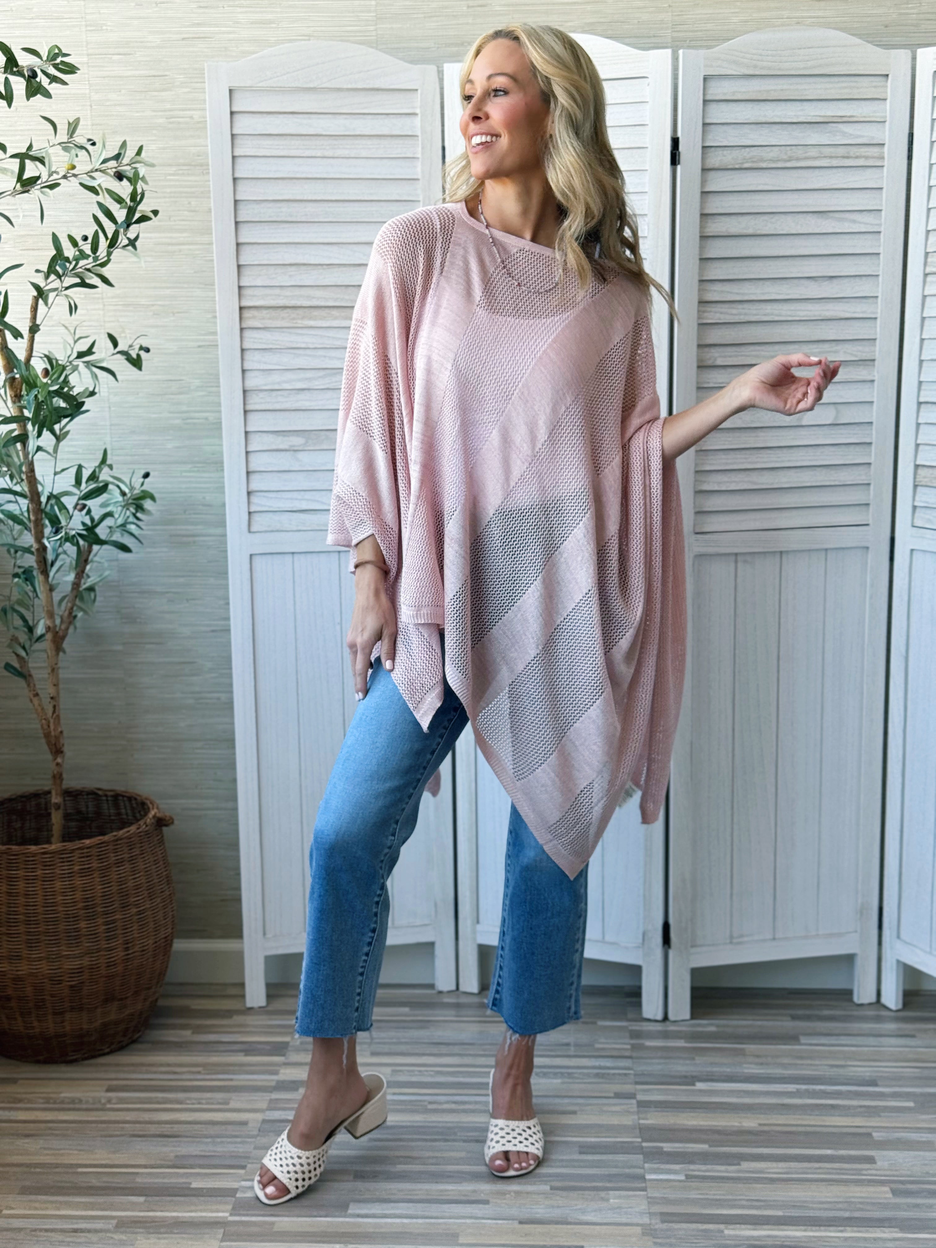 Sheryl Poncho - LIGHT PINK - willows clothing PONCHO