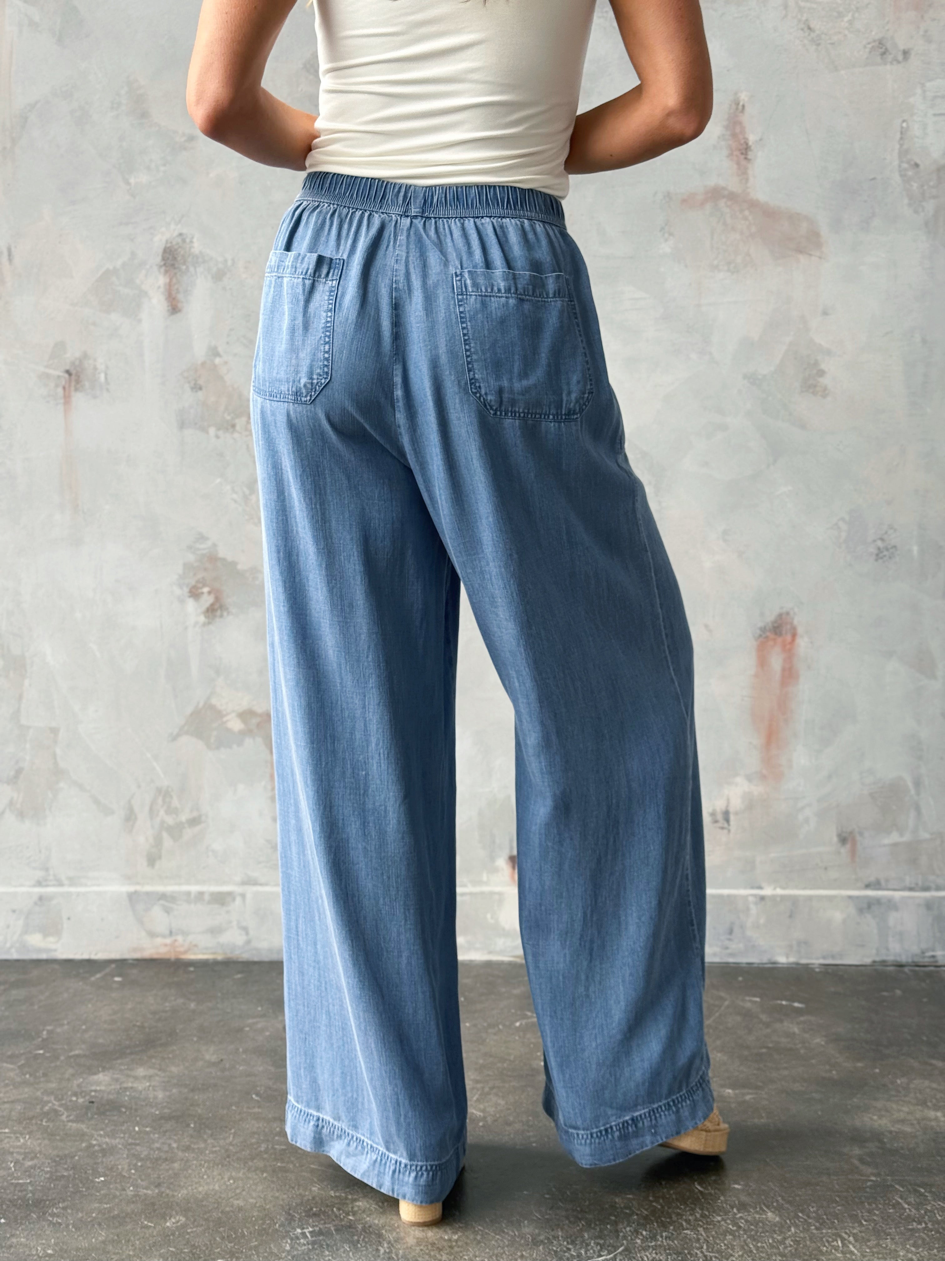 Shoreline Pants - MEDIUM WASH - willows clothing PANTS
