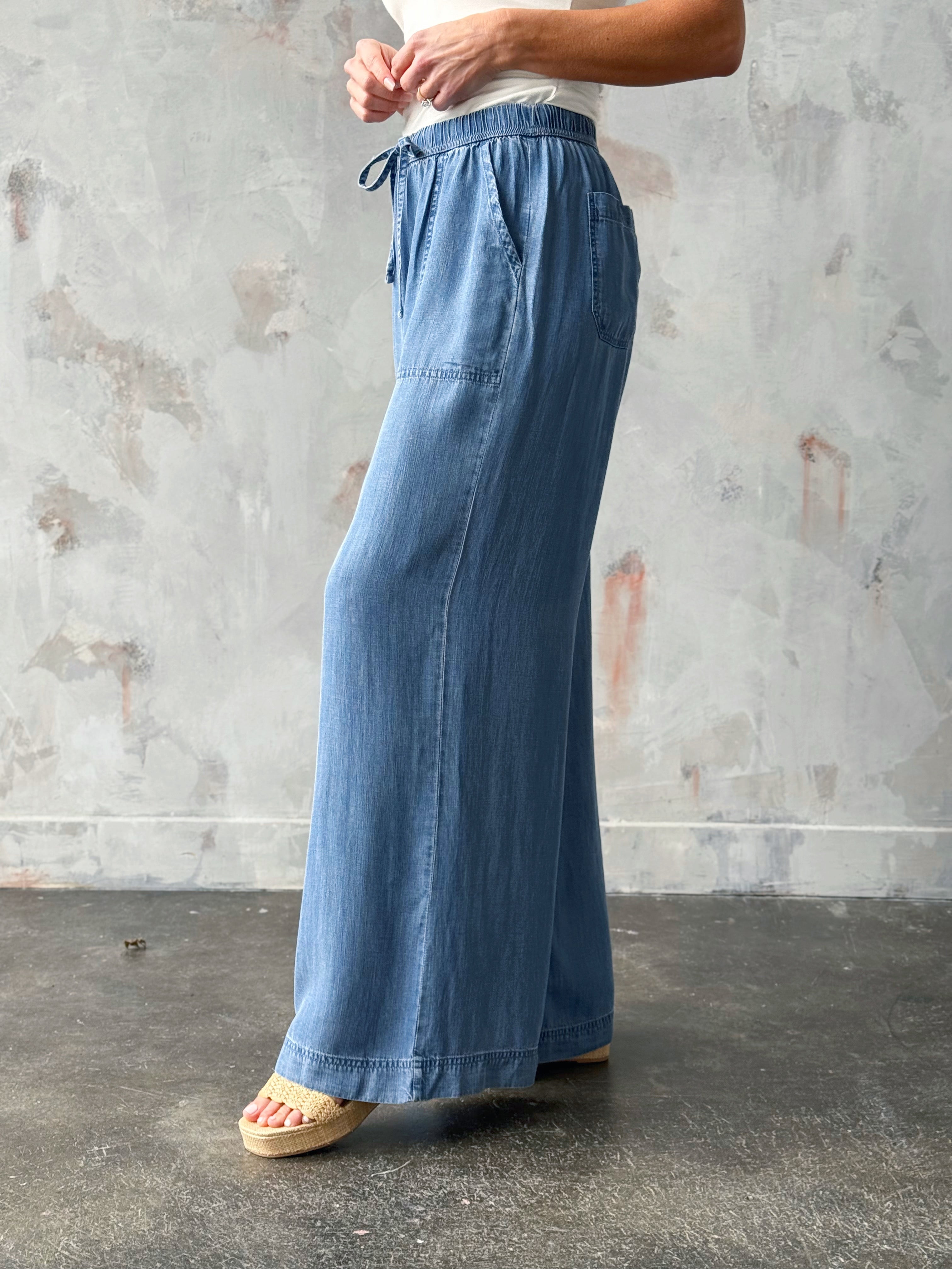 Shoreline Pants - MEDIUM WASH - willows clothing PANTS