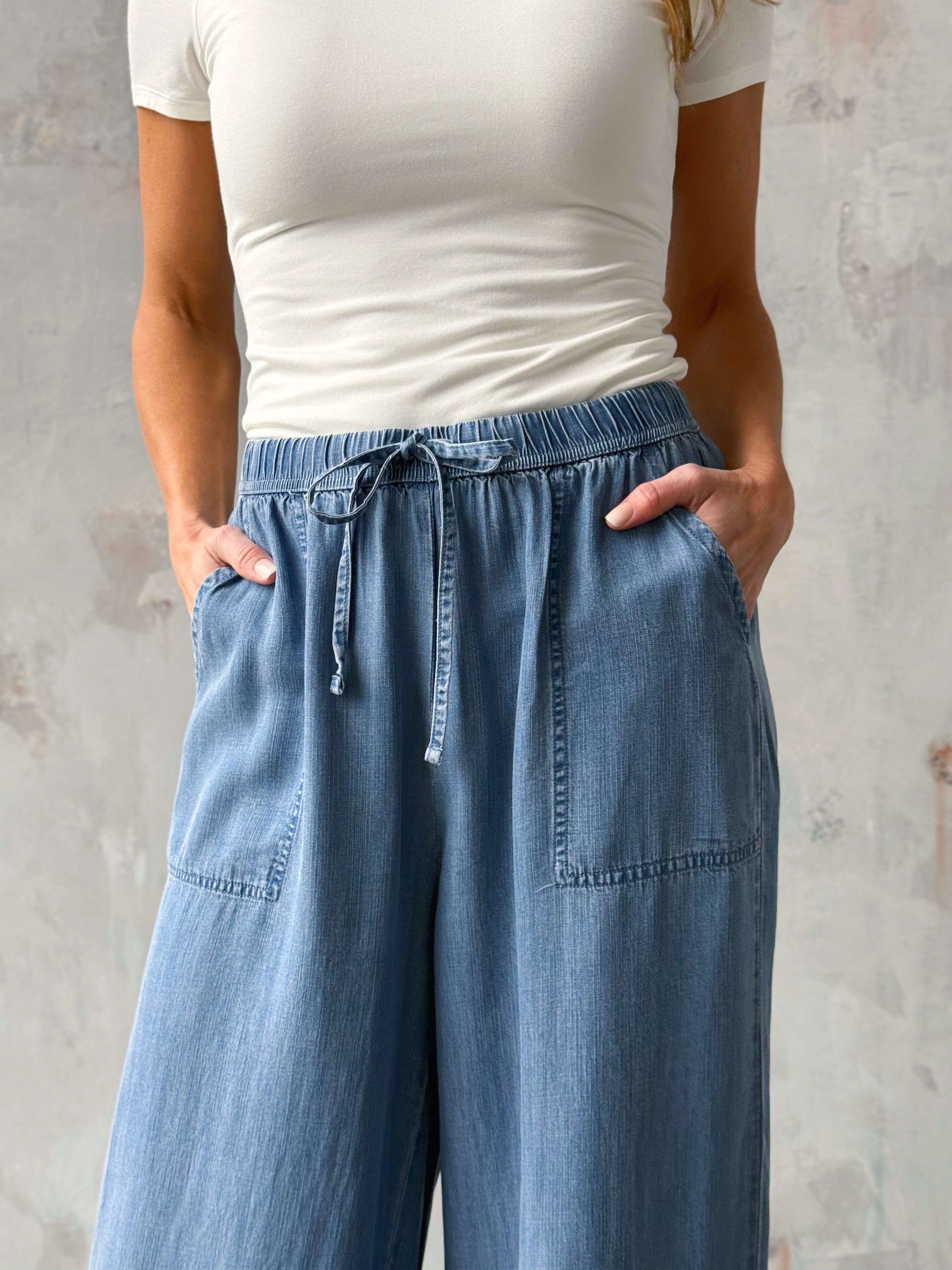 Shoreline Pants - MEDIUM WASH - willows clothing PANTS