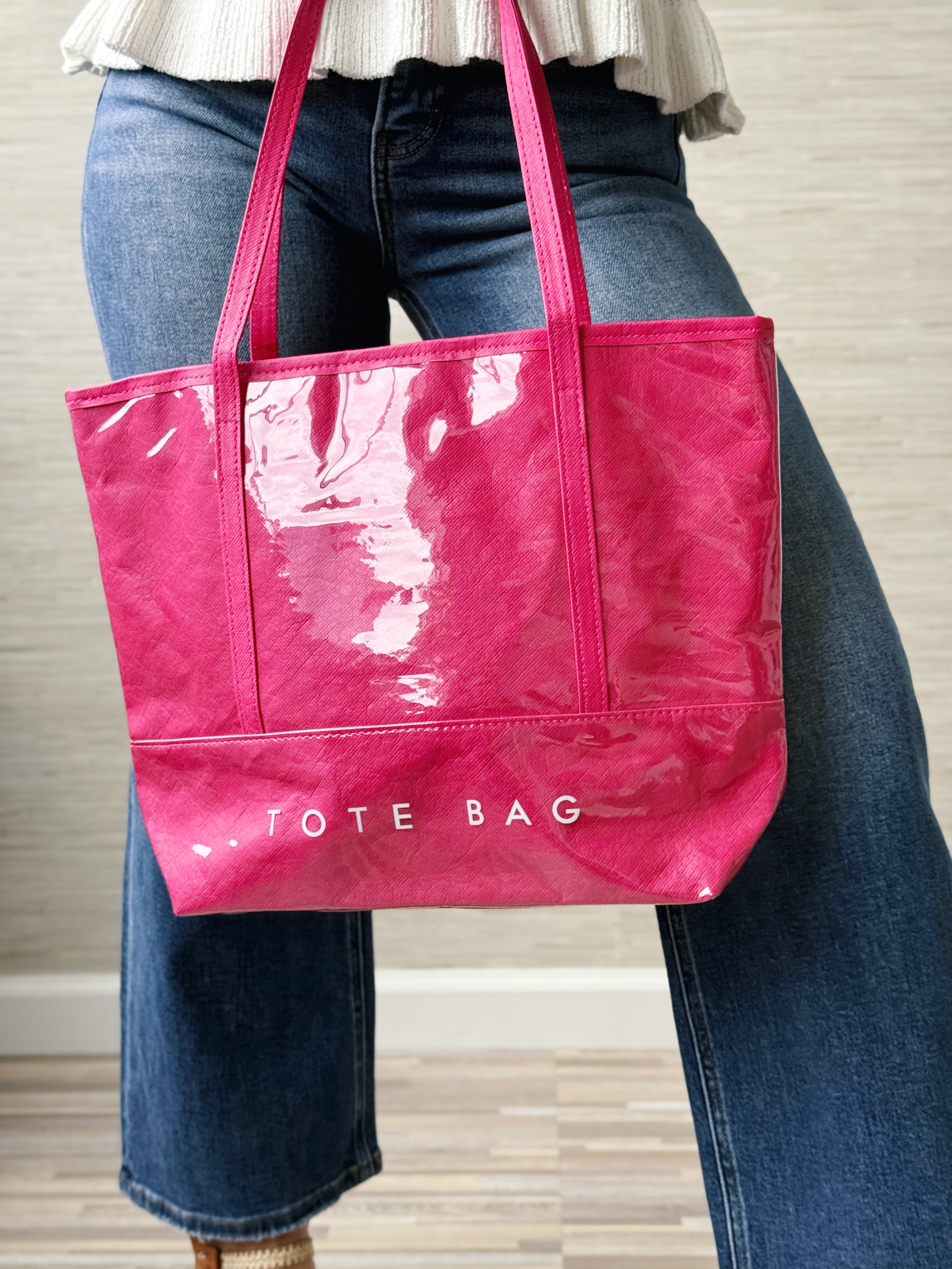 Shoulder Strap Tote Bag - RED/PINK - willows clothing TOTE