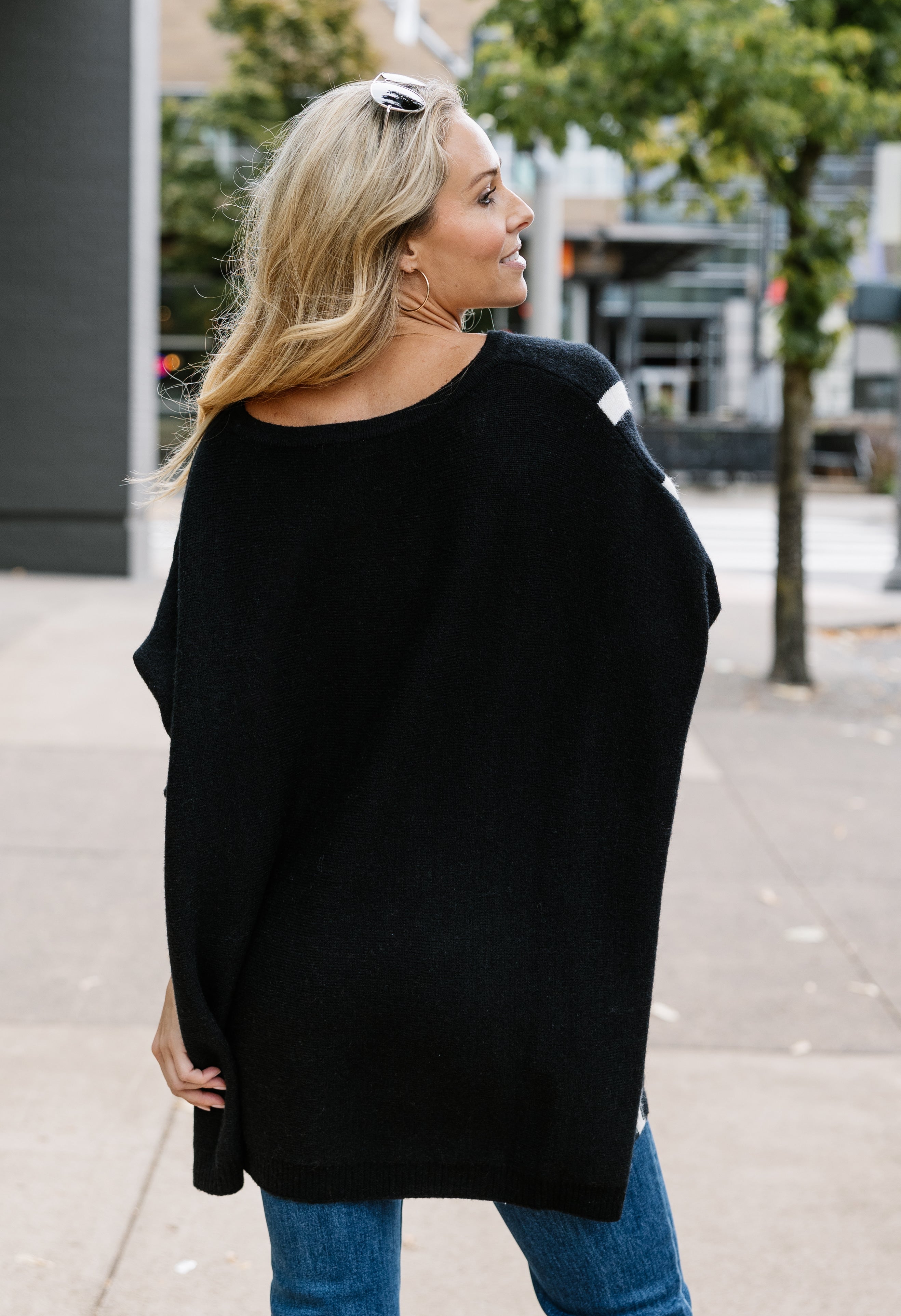 Silver Lining Sweater - BLACK/IVORY - willows clothing SWEATER