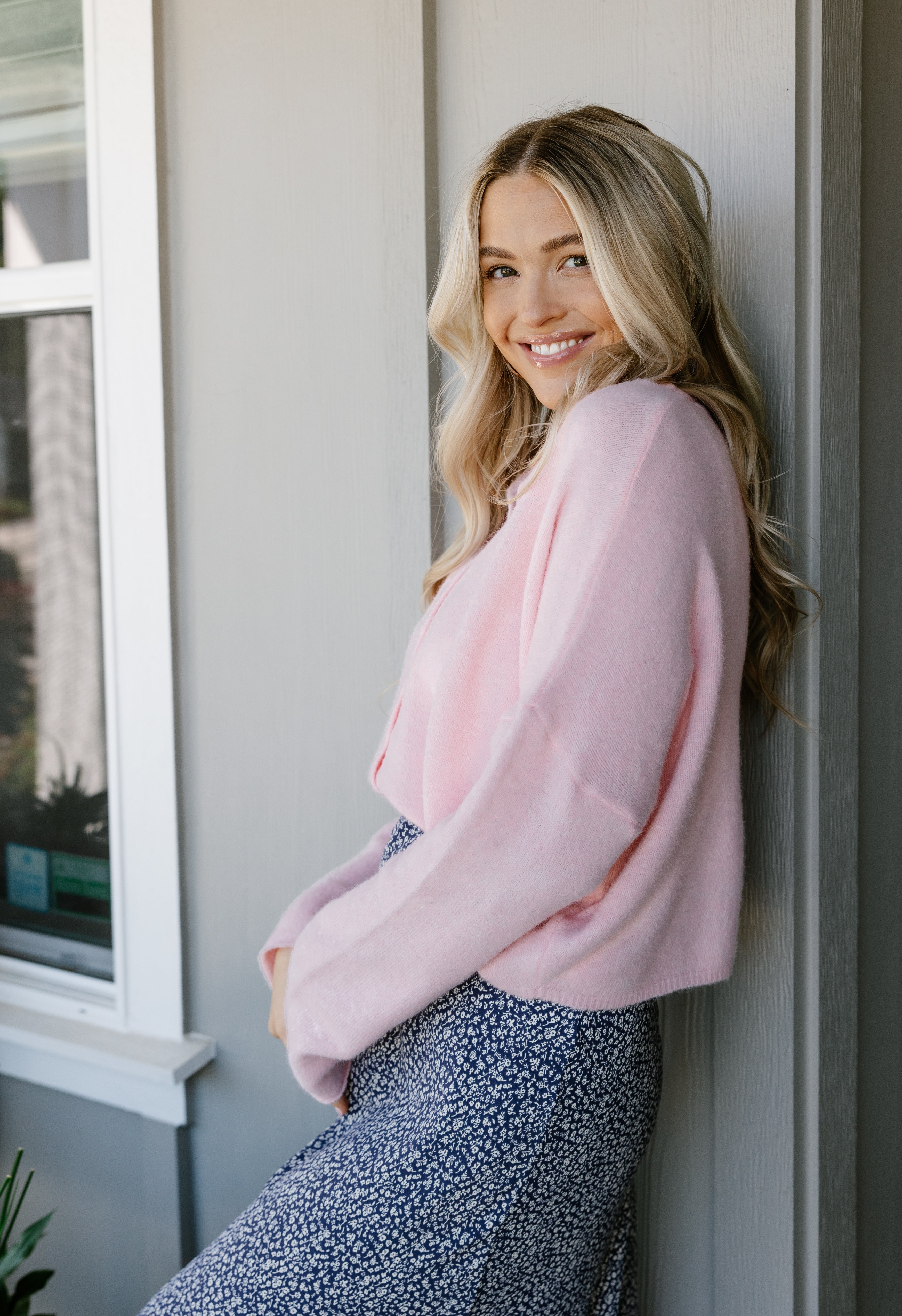 Simone Cardigan - BABY PINK - willows clothing SWEATER
