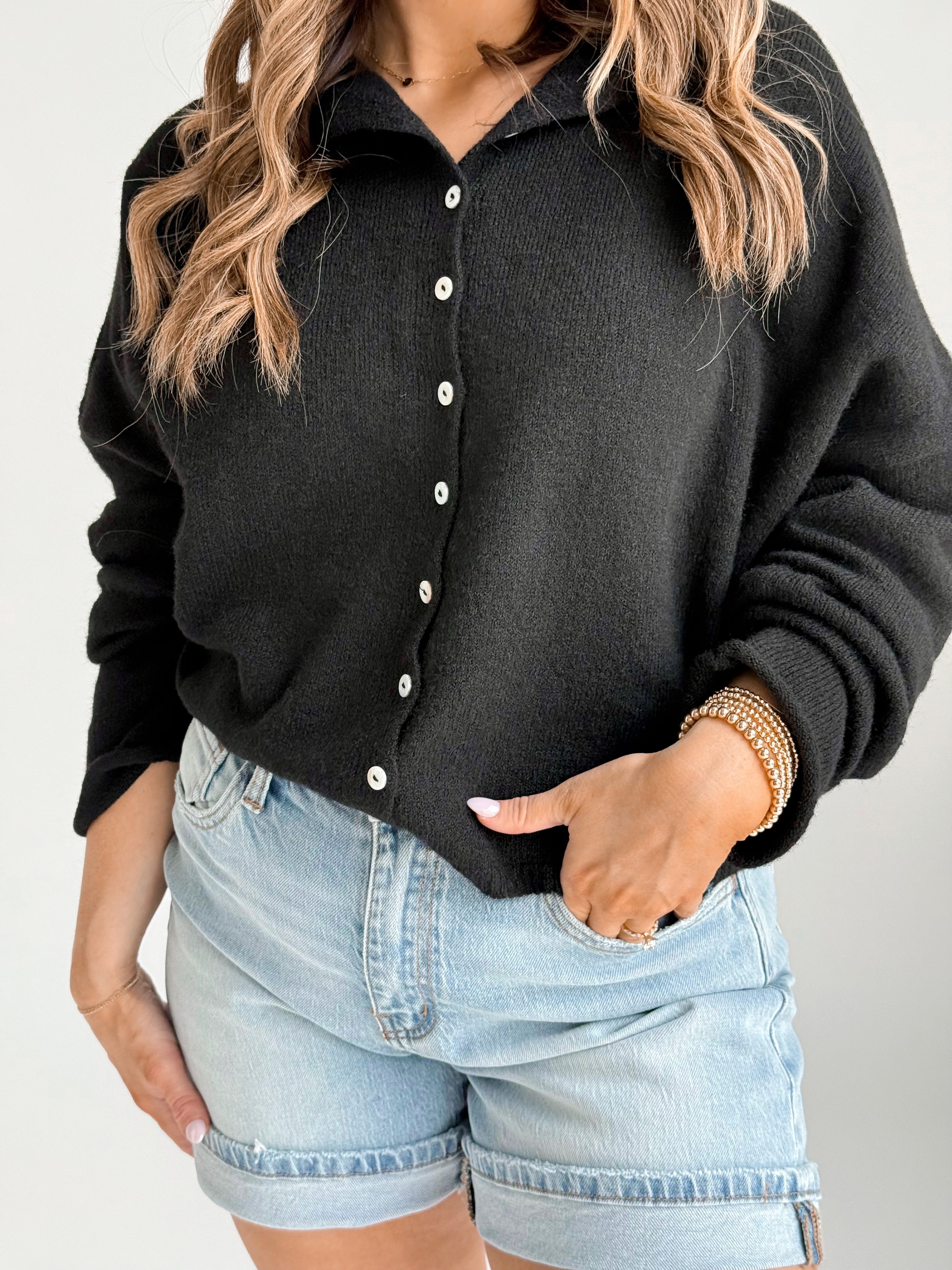 Simone Cardigan - BLACK - willows clothing Cardigan