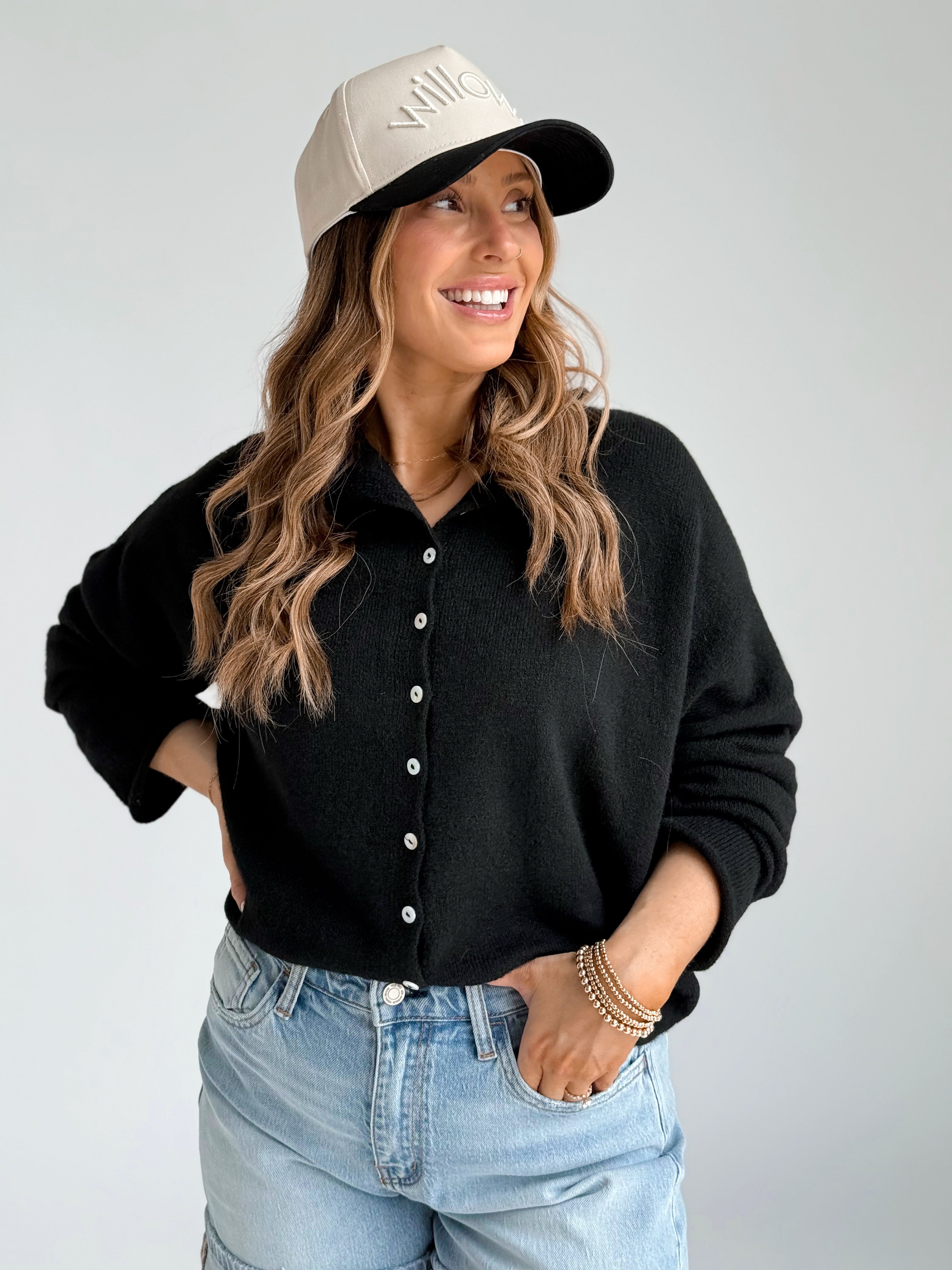 Simone Cardigan - BLACK - willows clothing Cardigan