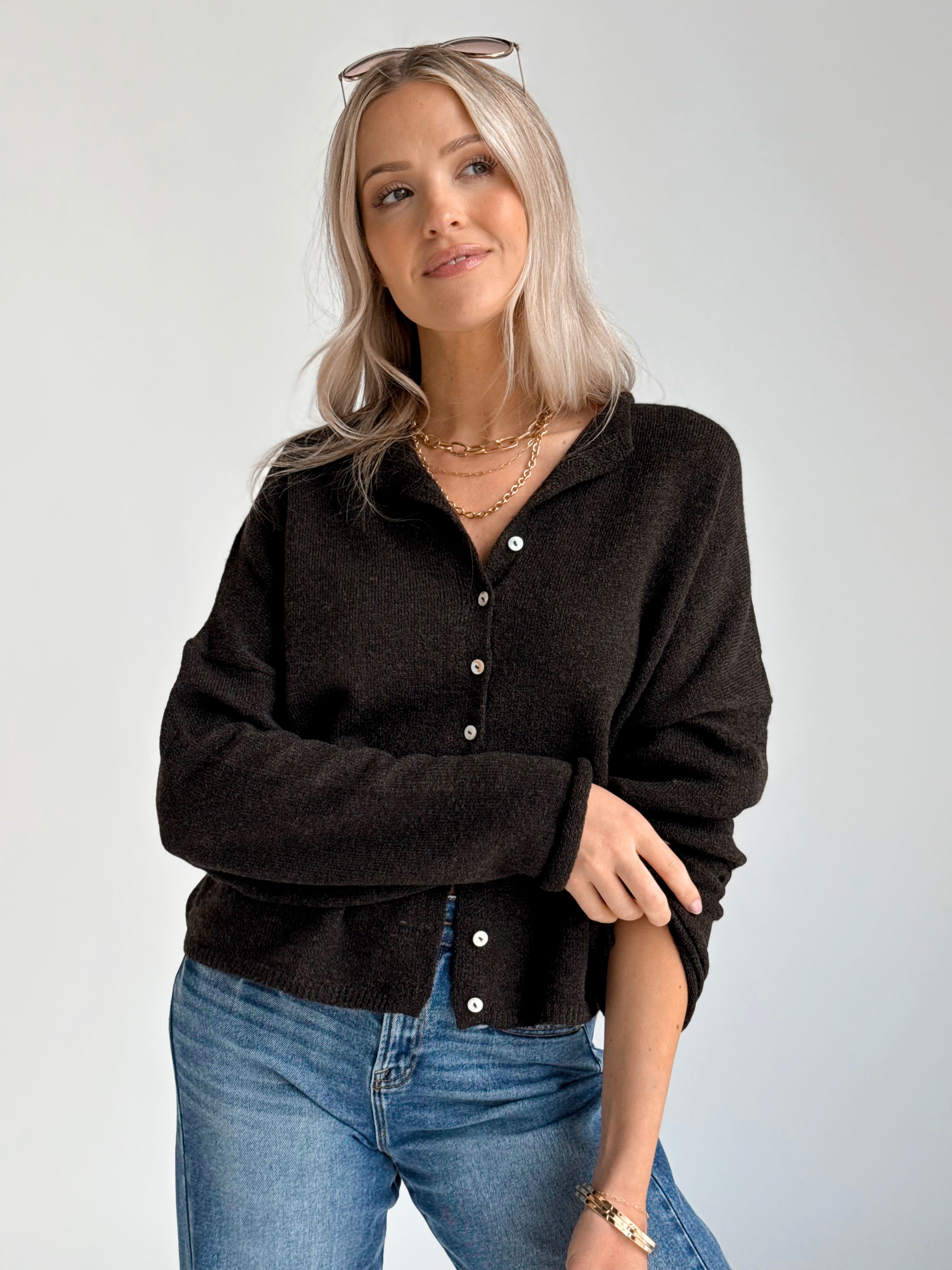 Simone Cardigan - CHOCOLATE - willows clothing Cardigan