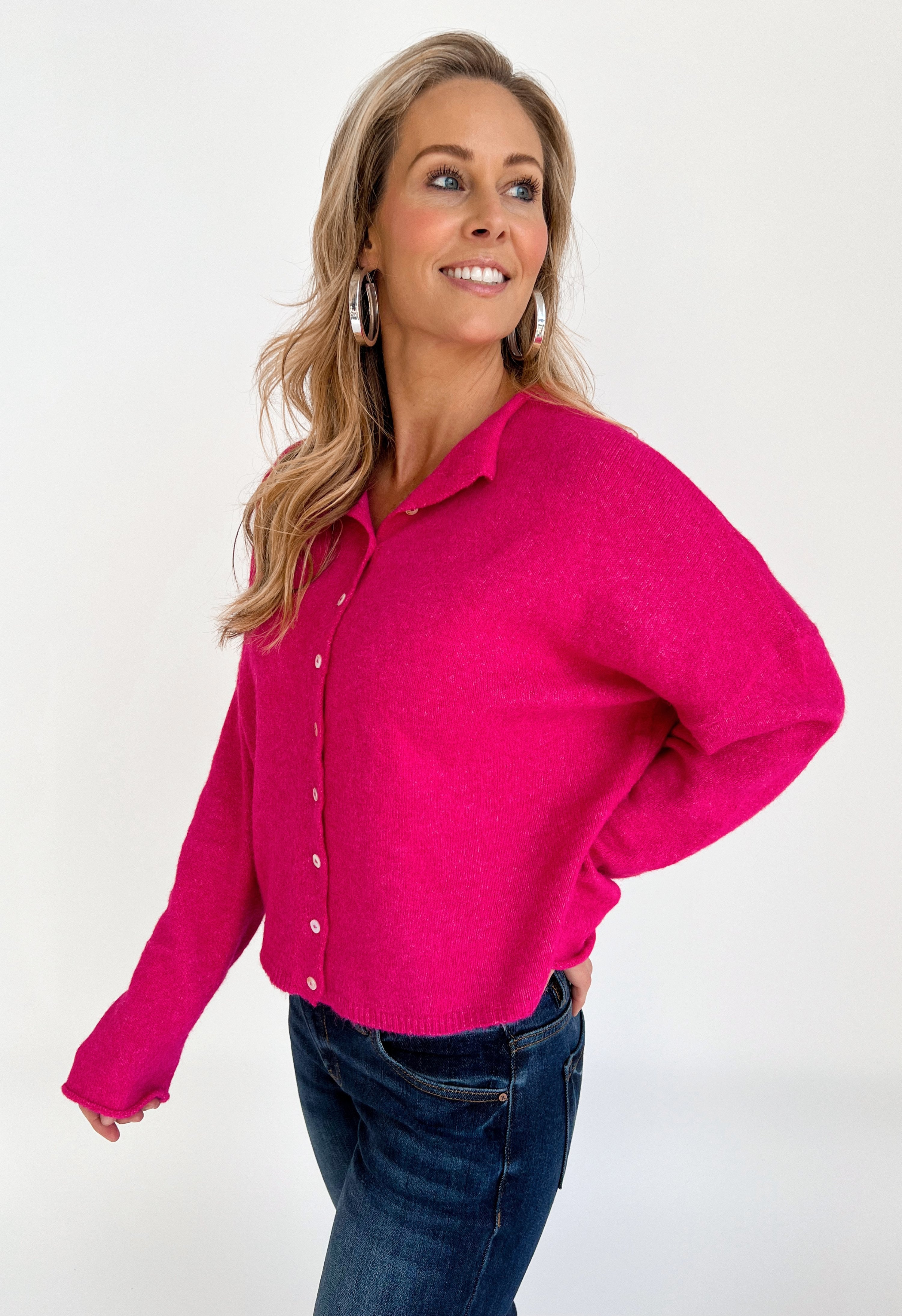 Simone Cardigan - FUCHSIA - willows clothing Cardigan