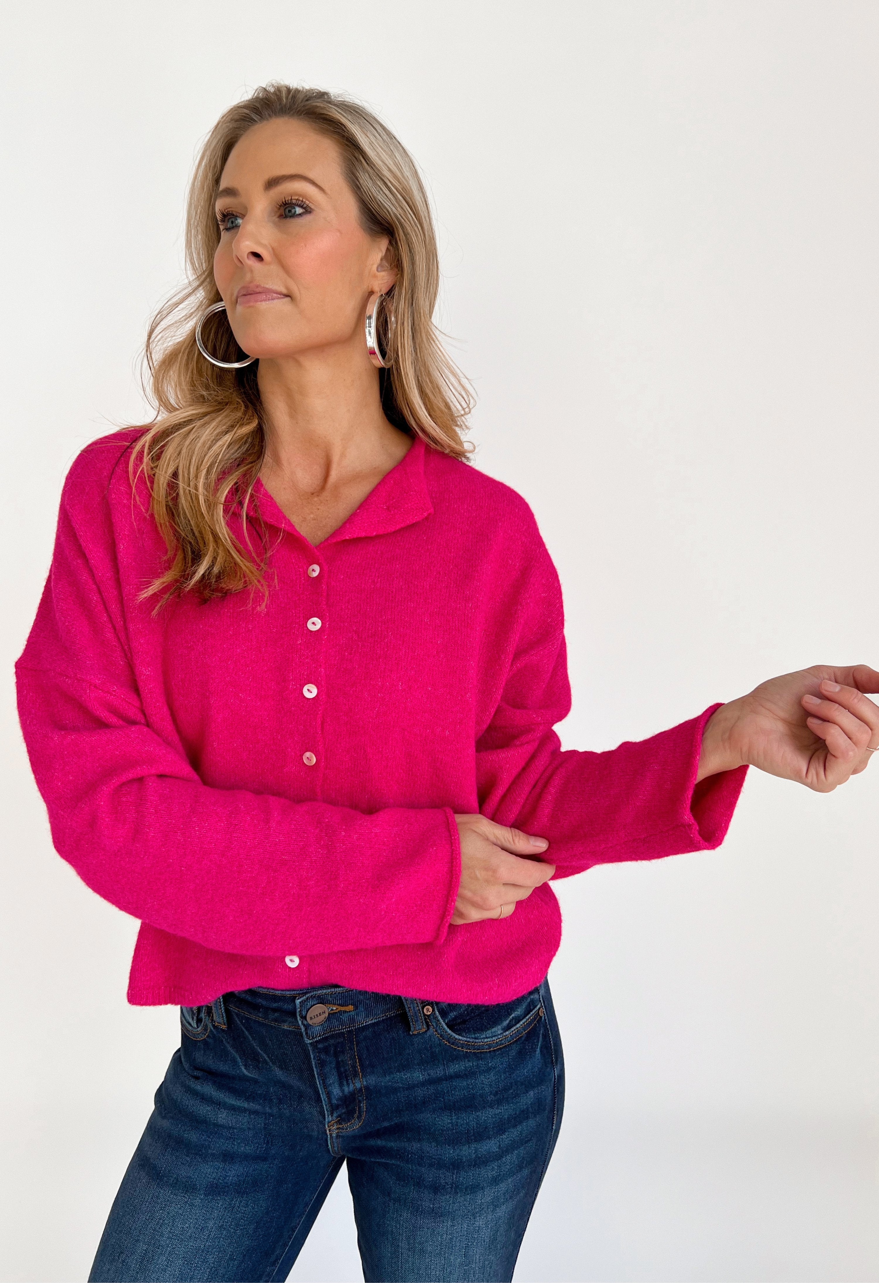 Simone Cardigan - FUCHSIA - willows clothing Cardigan