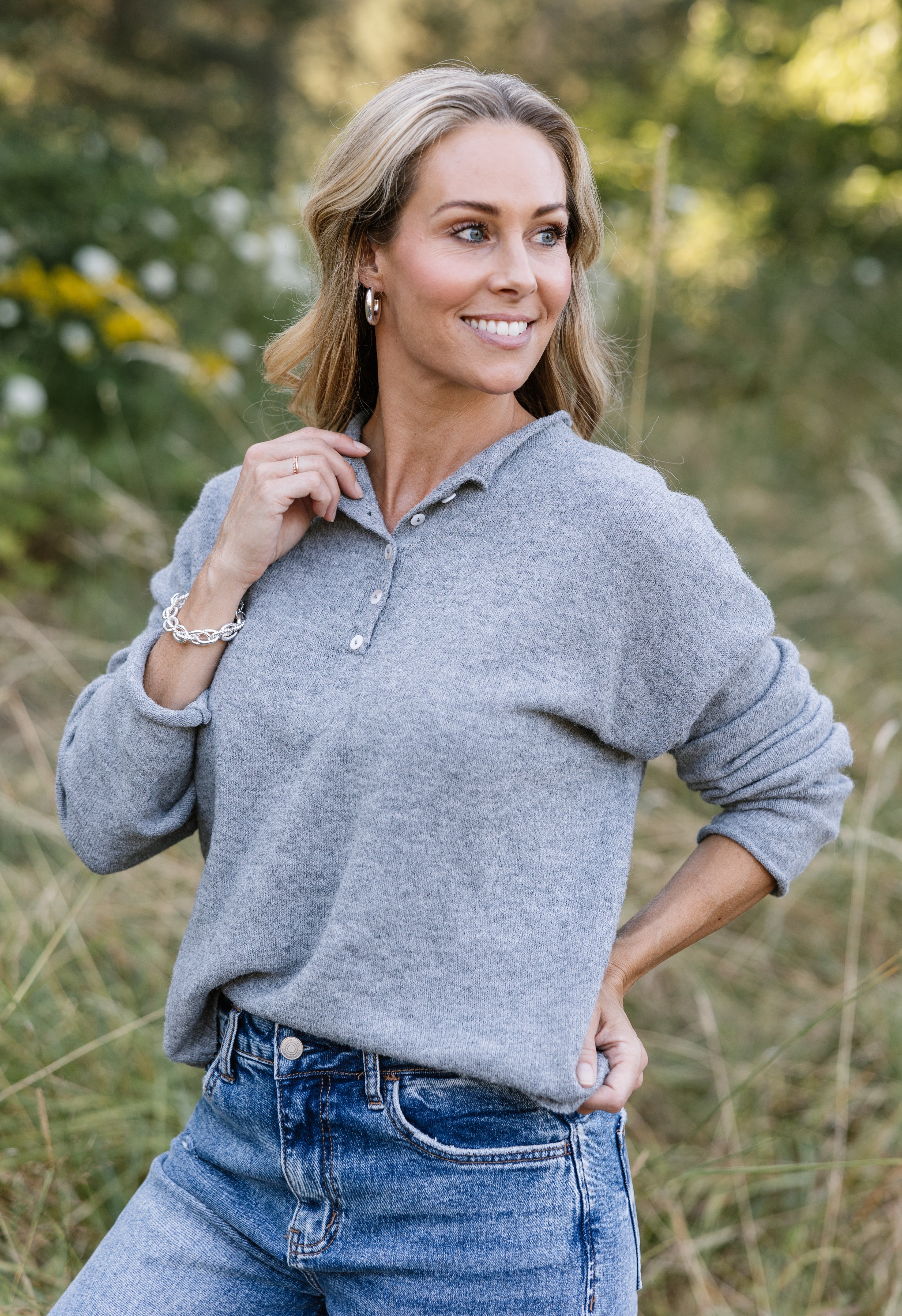 Simone's Sister Sweater - HEATHER GREY - willows clothing SWEATER