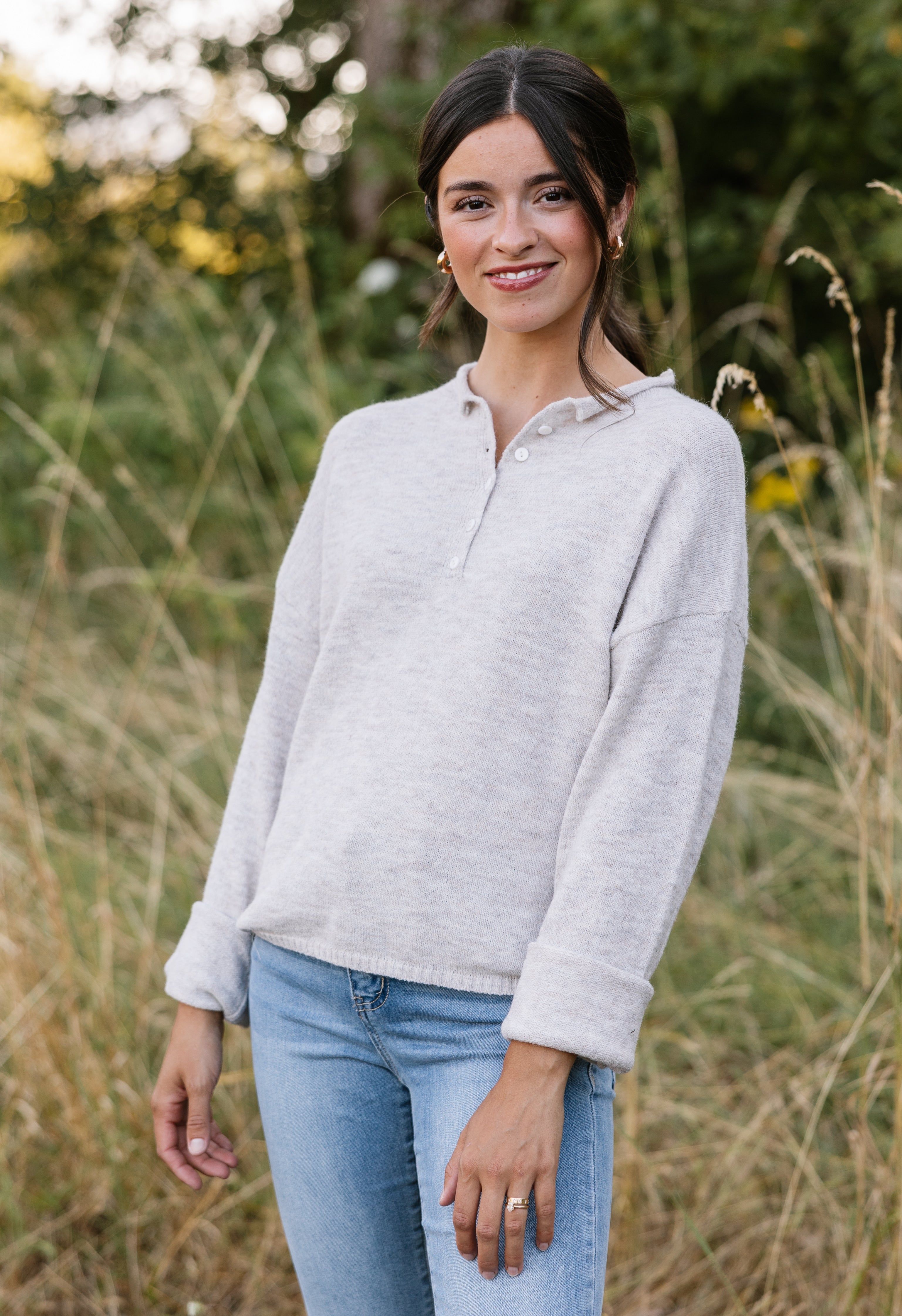 Simone's Sister Sweater - HEATHER OAT - willows clothing SWEATER