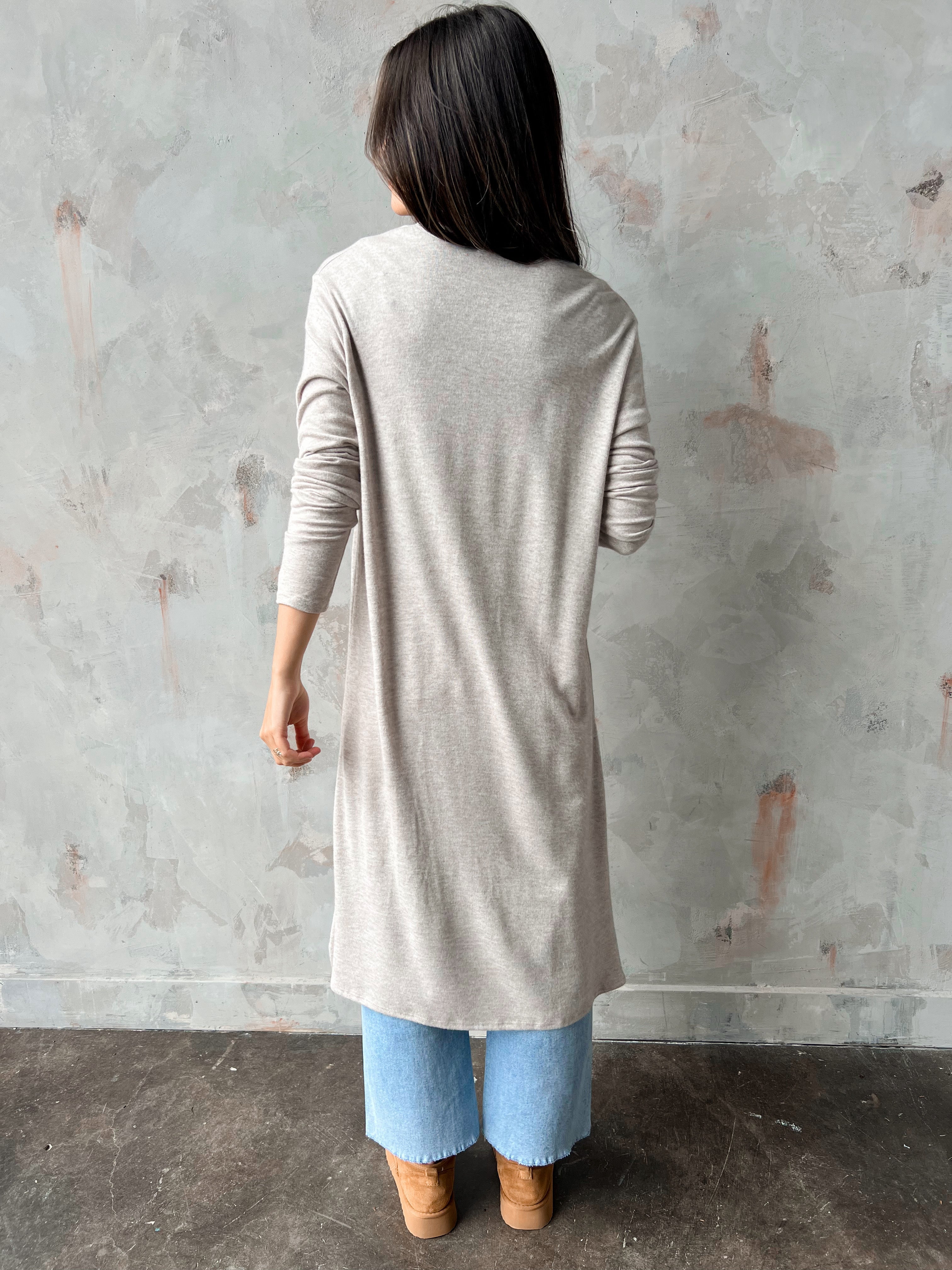 Simple Times Cardigan - OATMEAL - willows clothing Cardigan