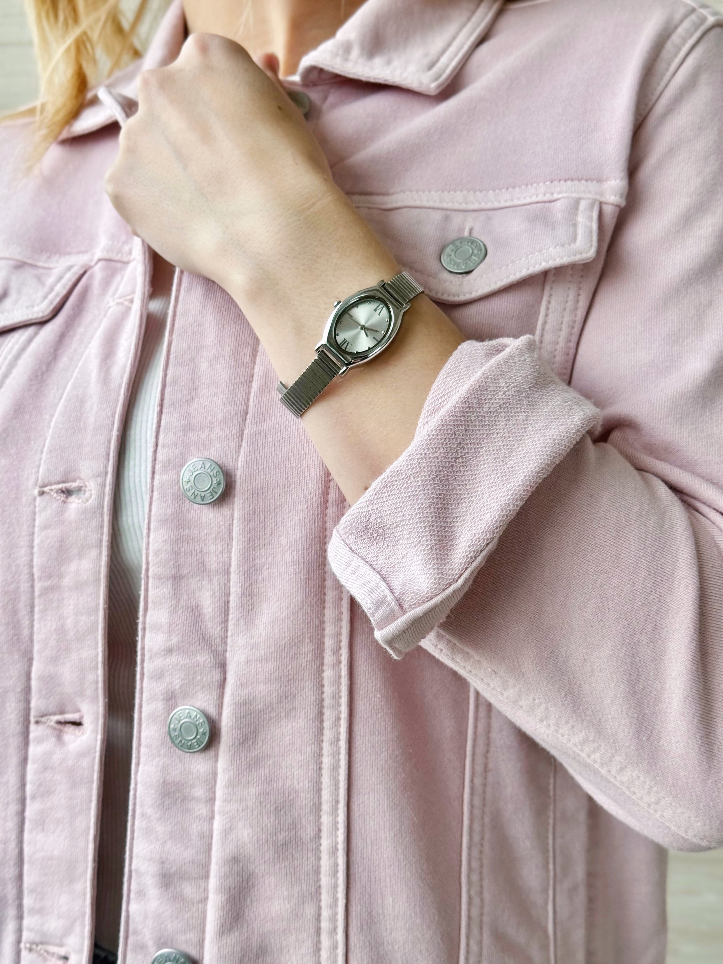 Sleek Snake Band Watch - SILVER/WHITE - willows clothing Bracelets