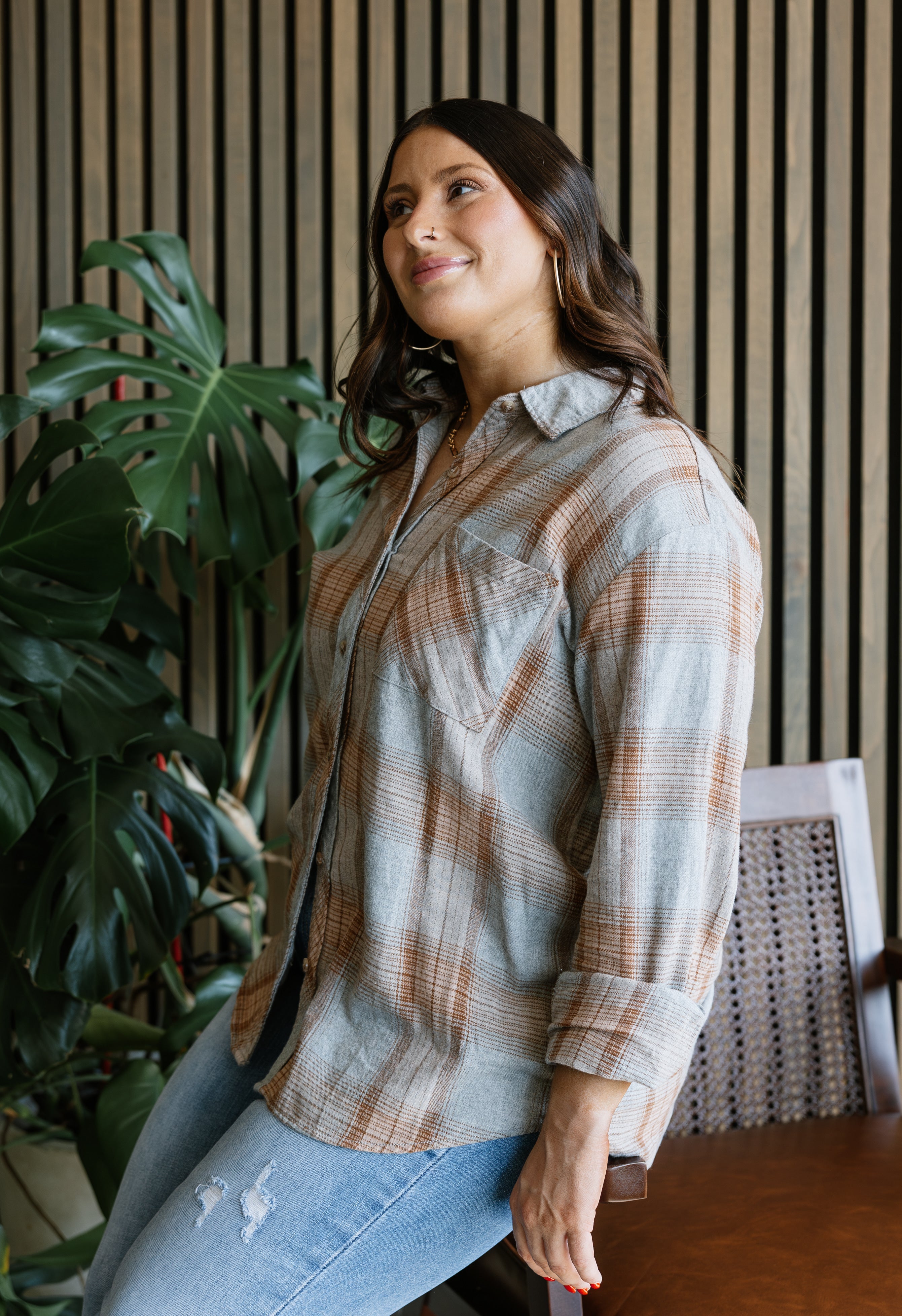 Slow Burn Flannel - CARAMEL - willows clothing L/S SHIRT