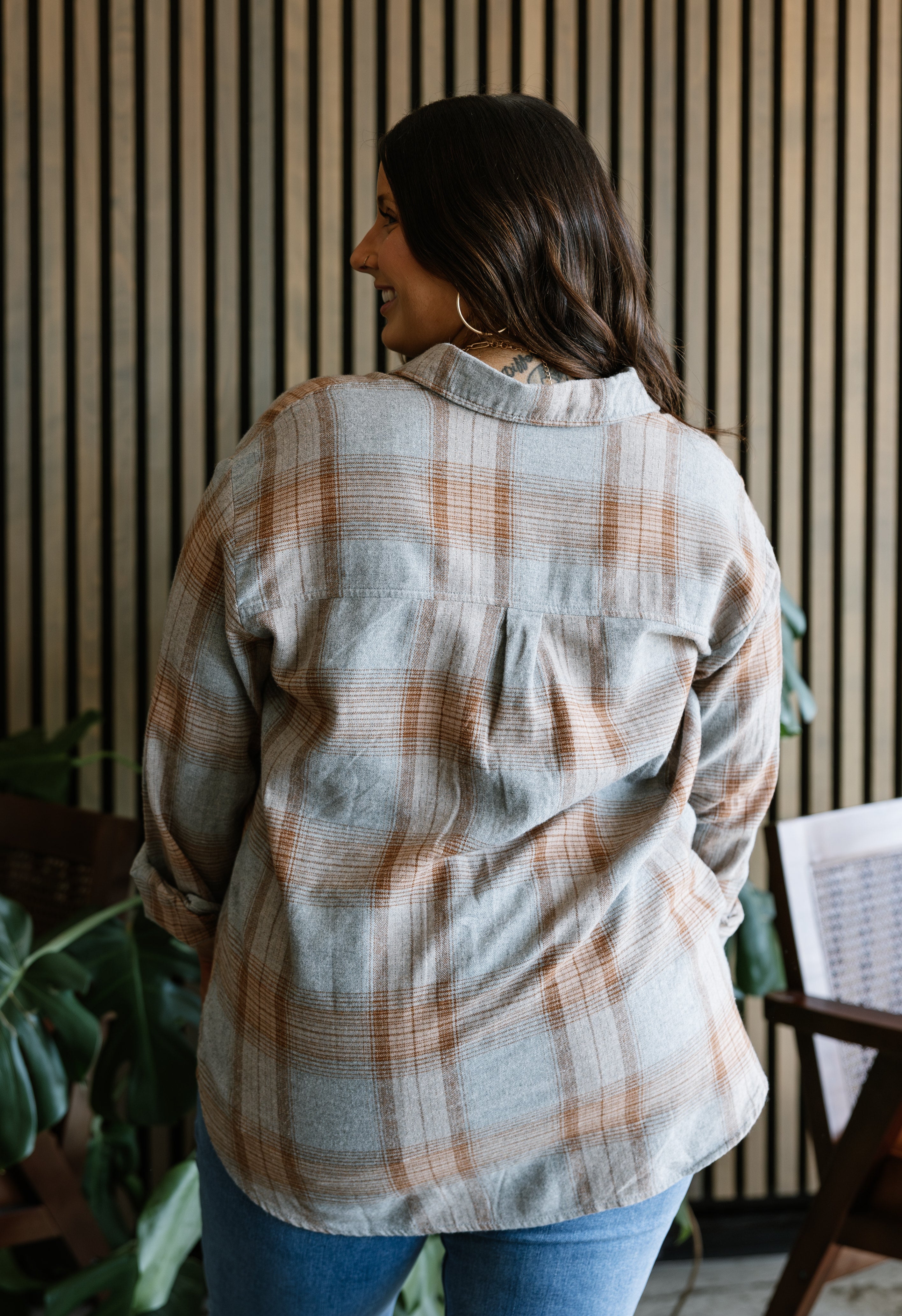 Slow Burn Flannel - CARAMEL - willows clothing L/S SHIRT