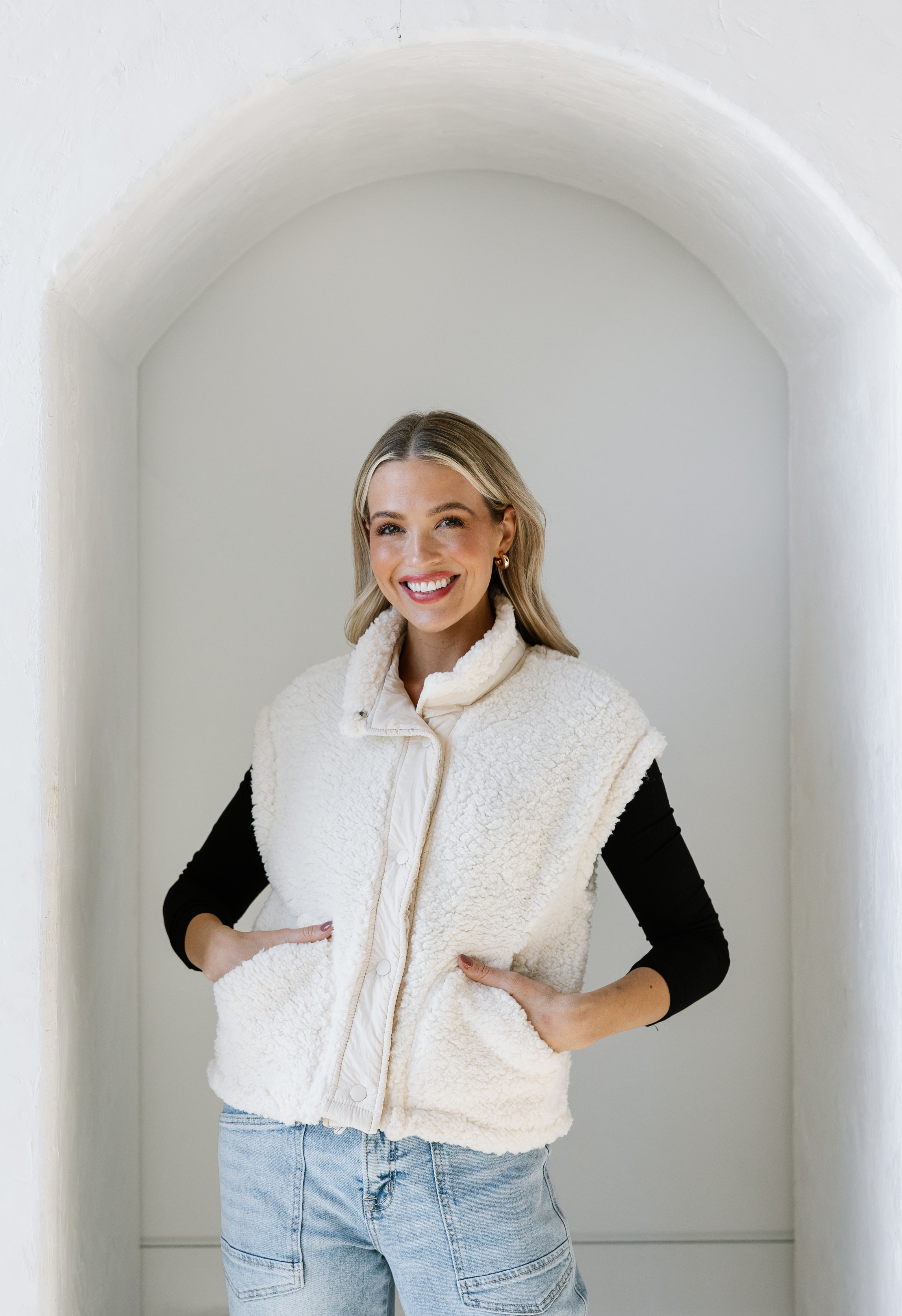 Snow Day Vest - CREAM - willows clothing VEST