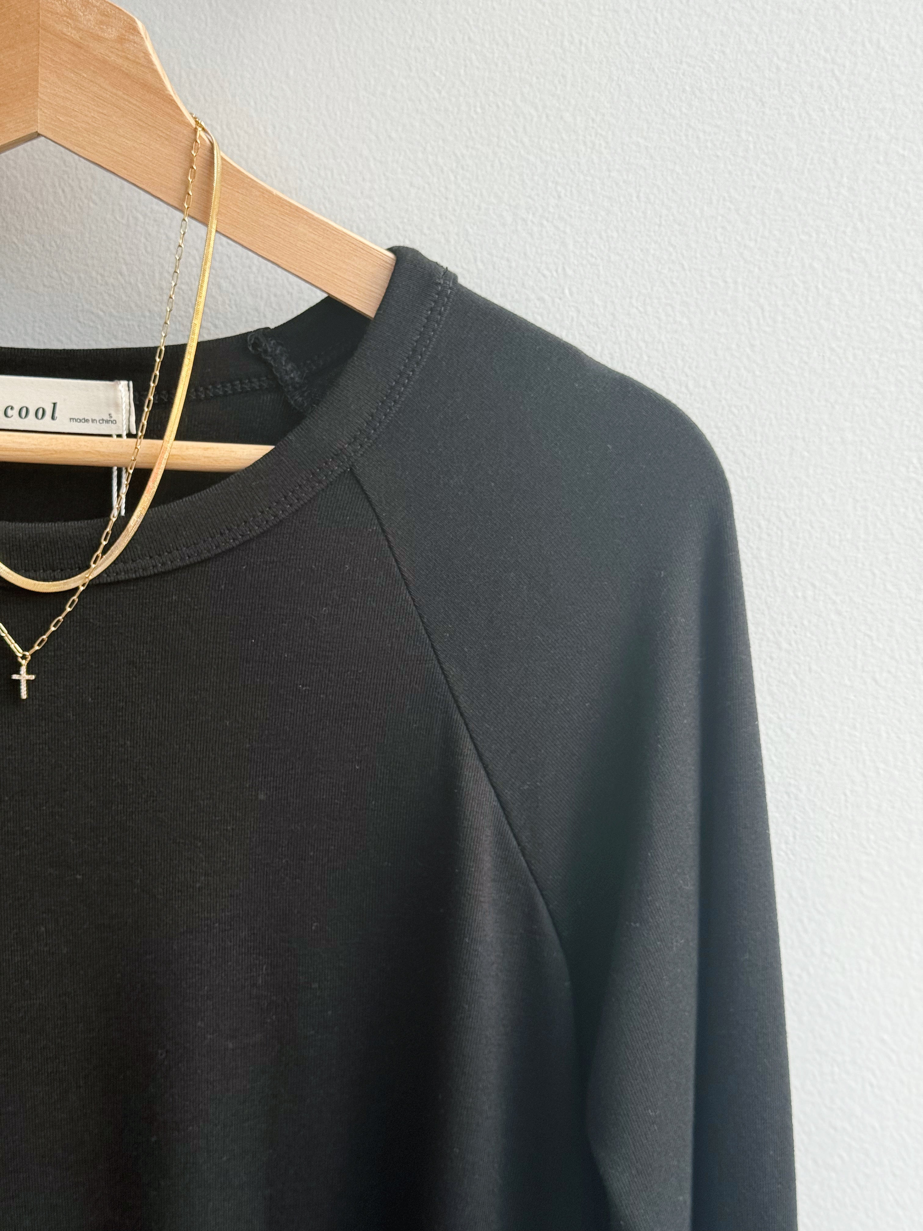 Soft Long Sleeve Top - BLACK - willows clothing L/S SHIRT