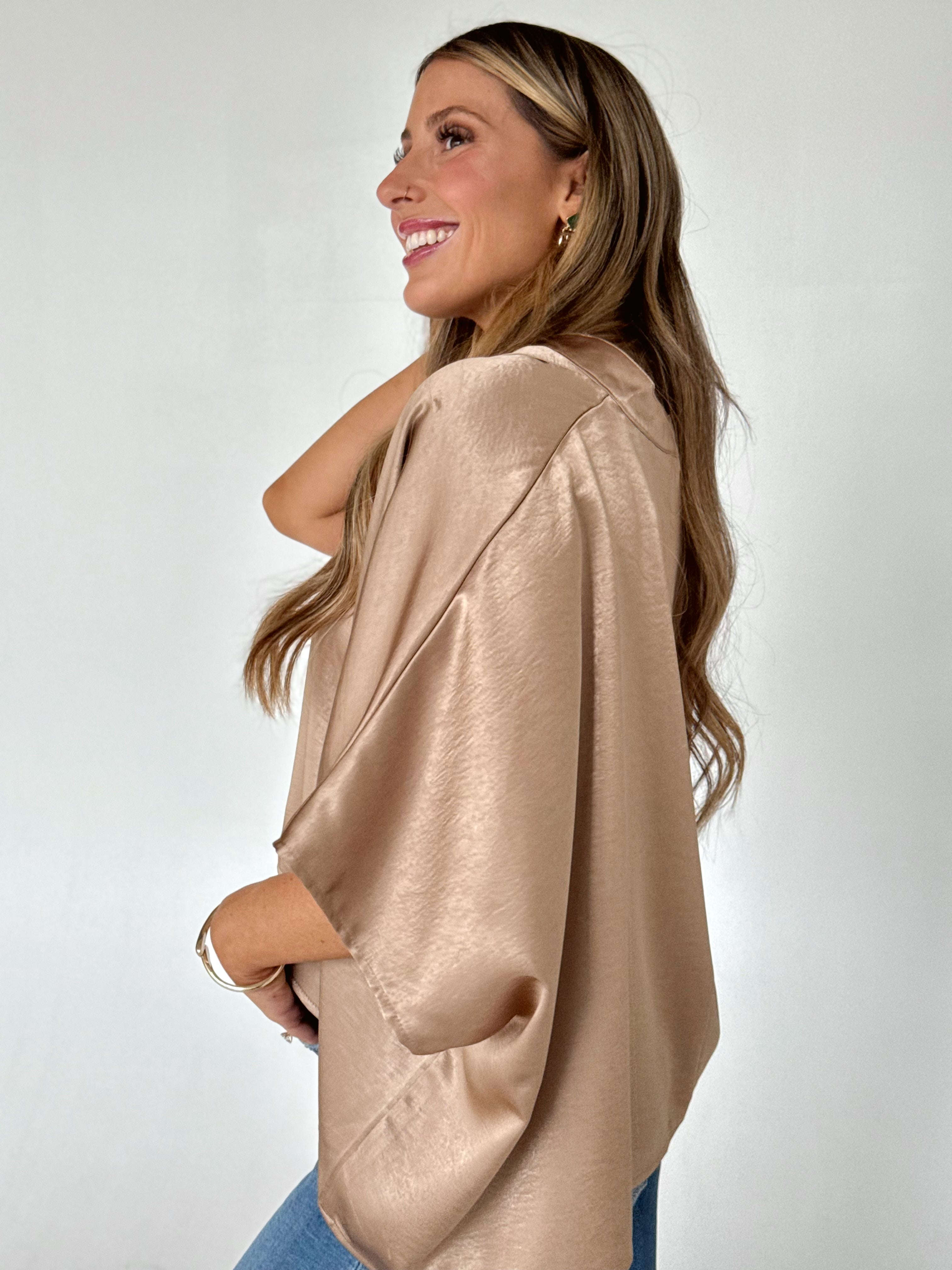 Soirée Blouse - TAUPE - willows clothing BLOUSE