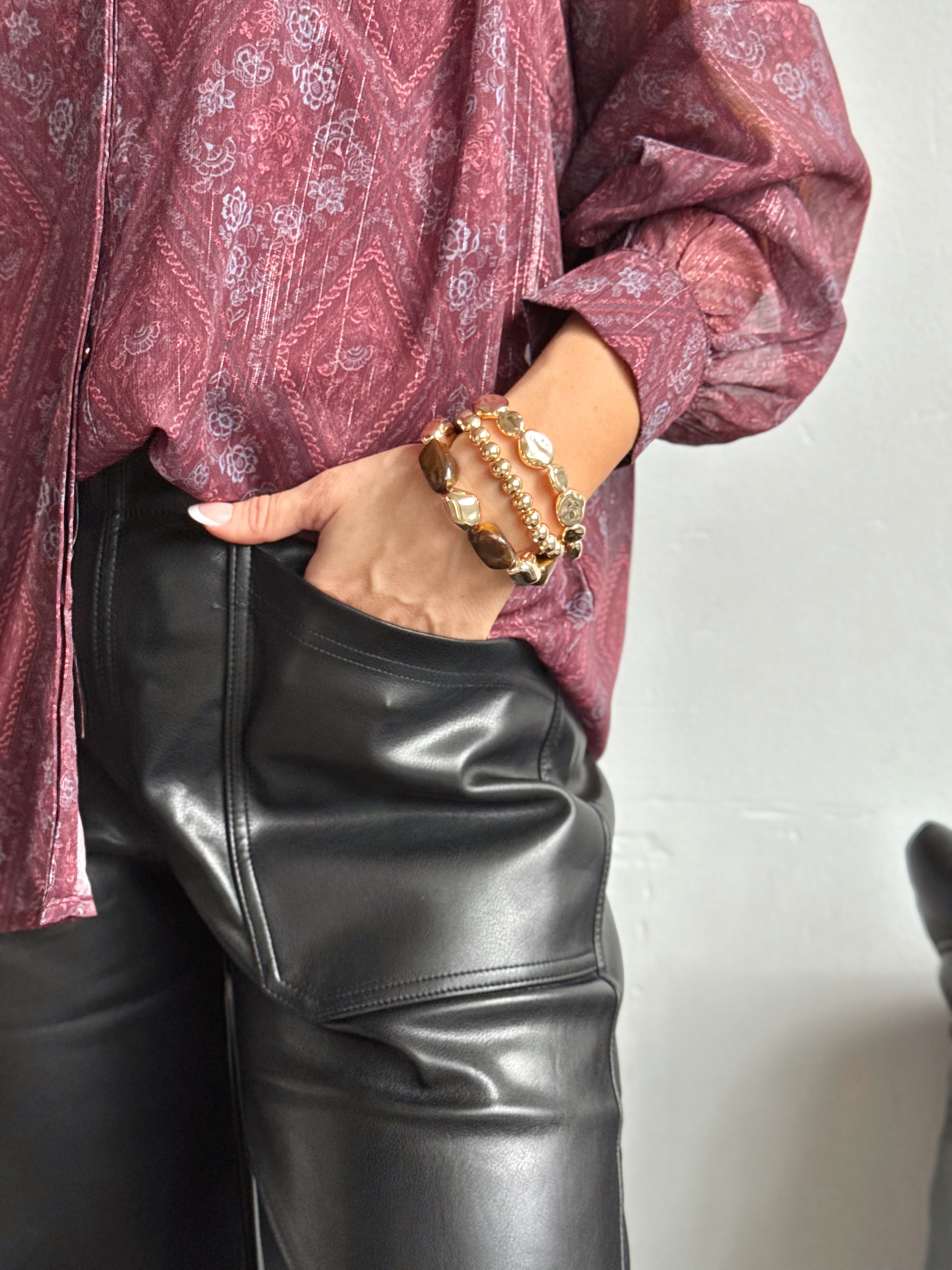 Solara Bracelet Set - BROWN - willows clothing Bracelets