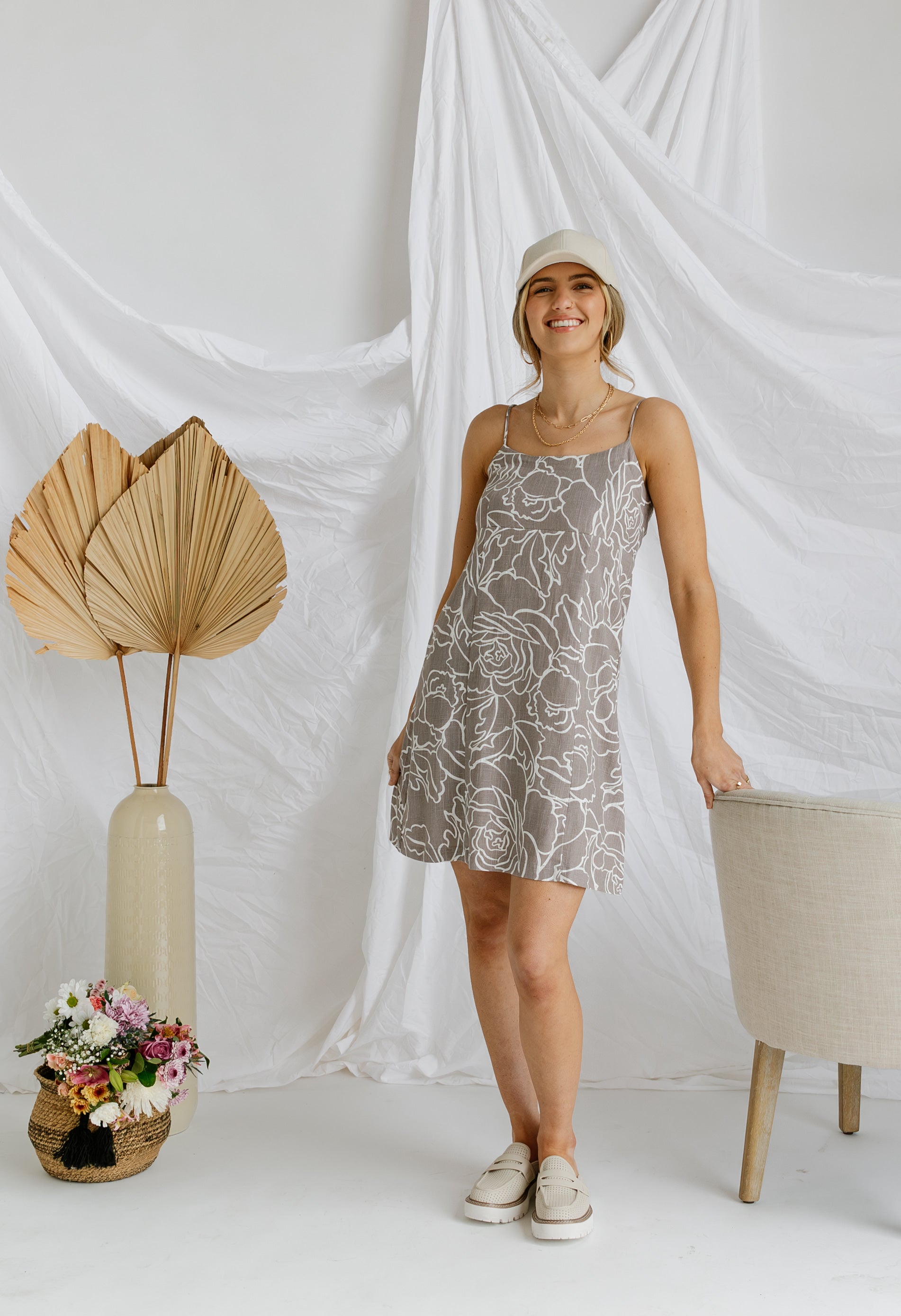 Songbird Dress - CEMENT - willows clothing Short Dress