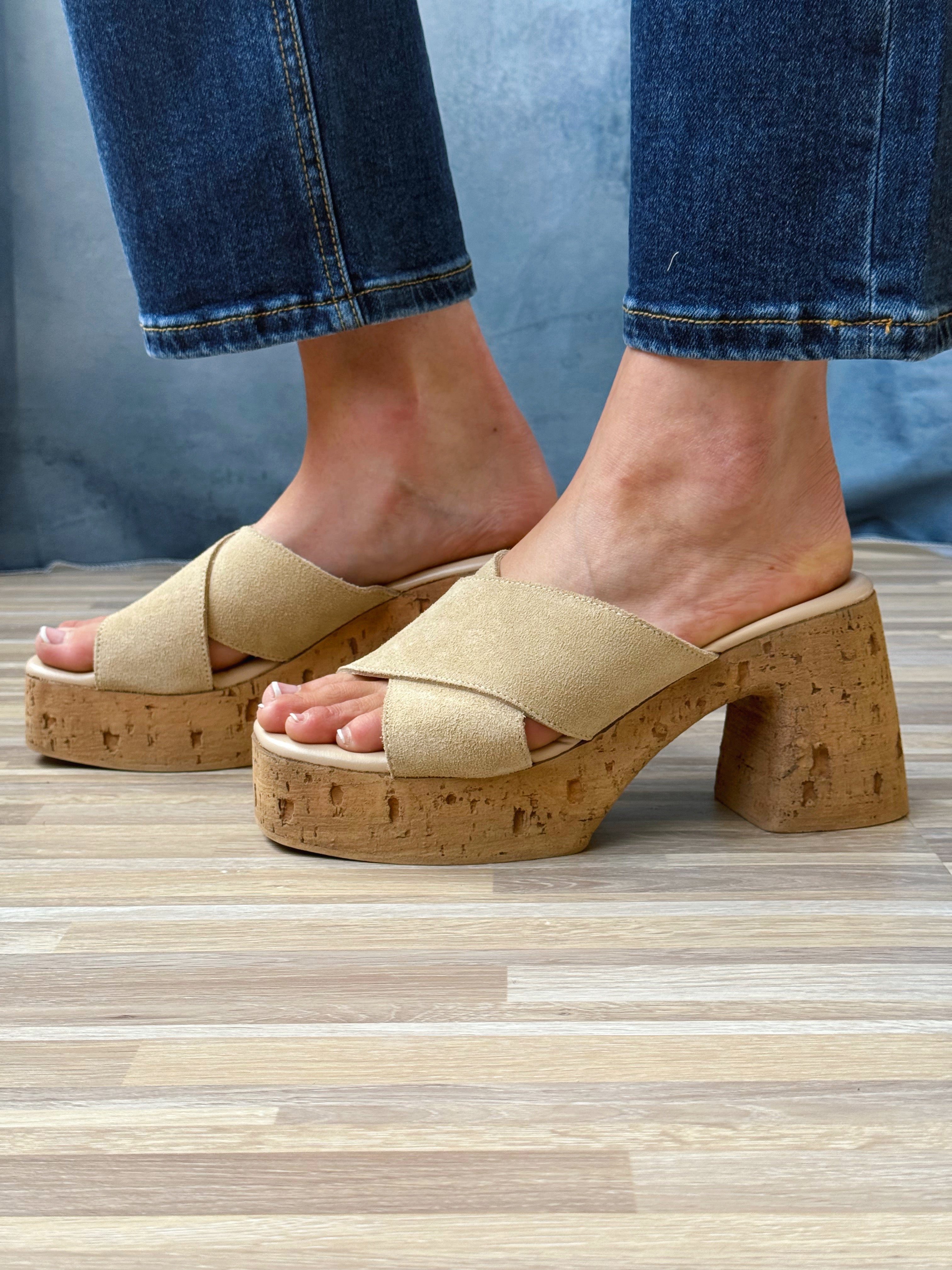 Soriah Heels - SAND - willows clothing SANDALS