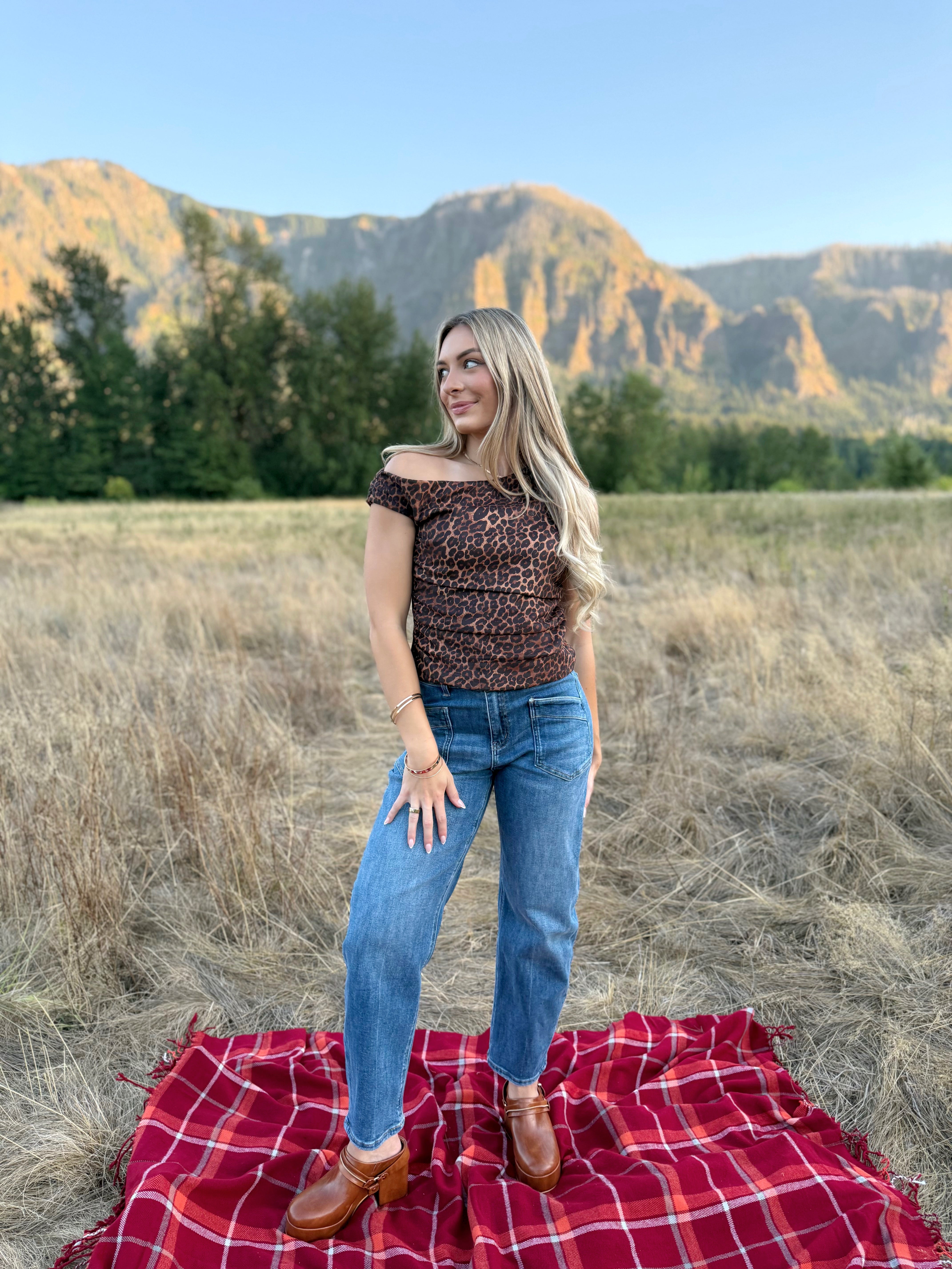 Spicy Mama Top - BROWN LEOPARD - willows clothing BLOUSE