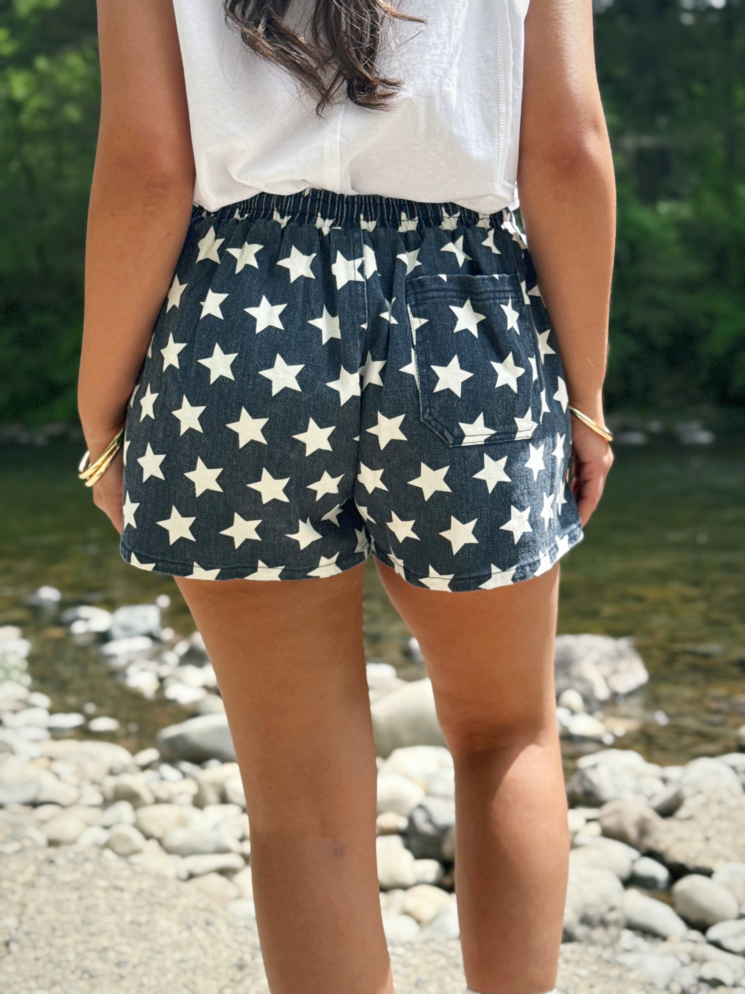 Star - Spangled Shorts - NAVY/WHITE - willows clothing SHORTS