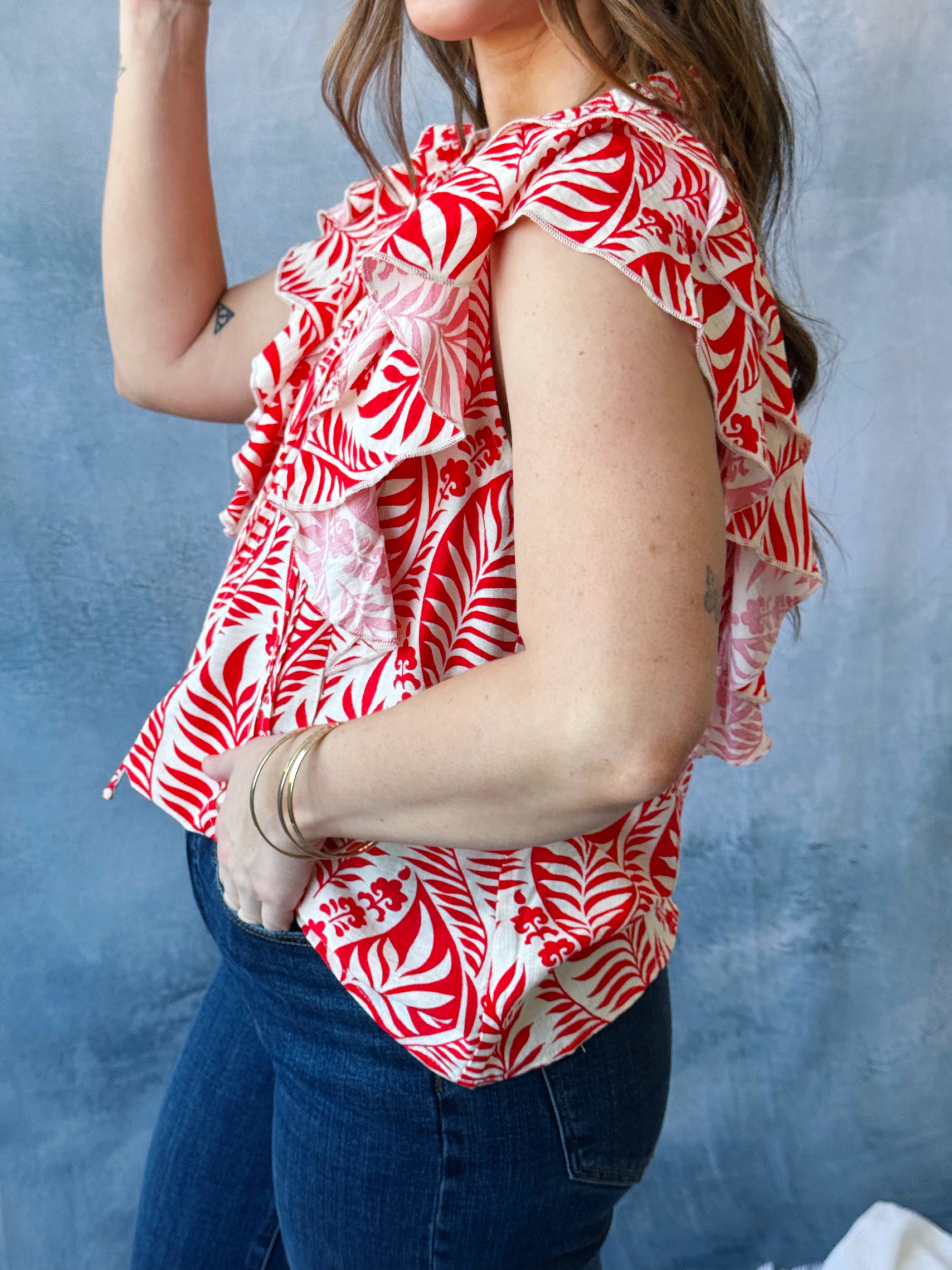 Stephanie Blouse - RED - willows clothing BLOUSE