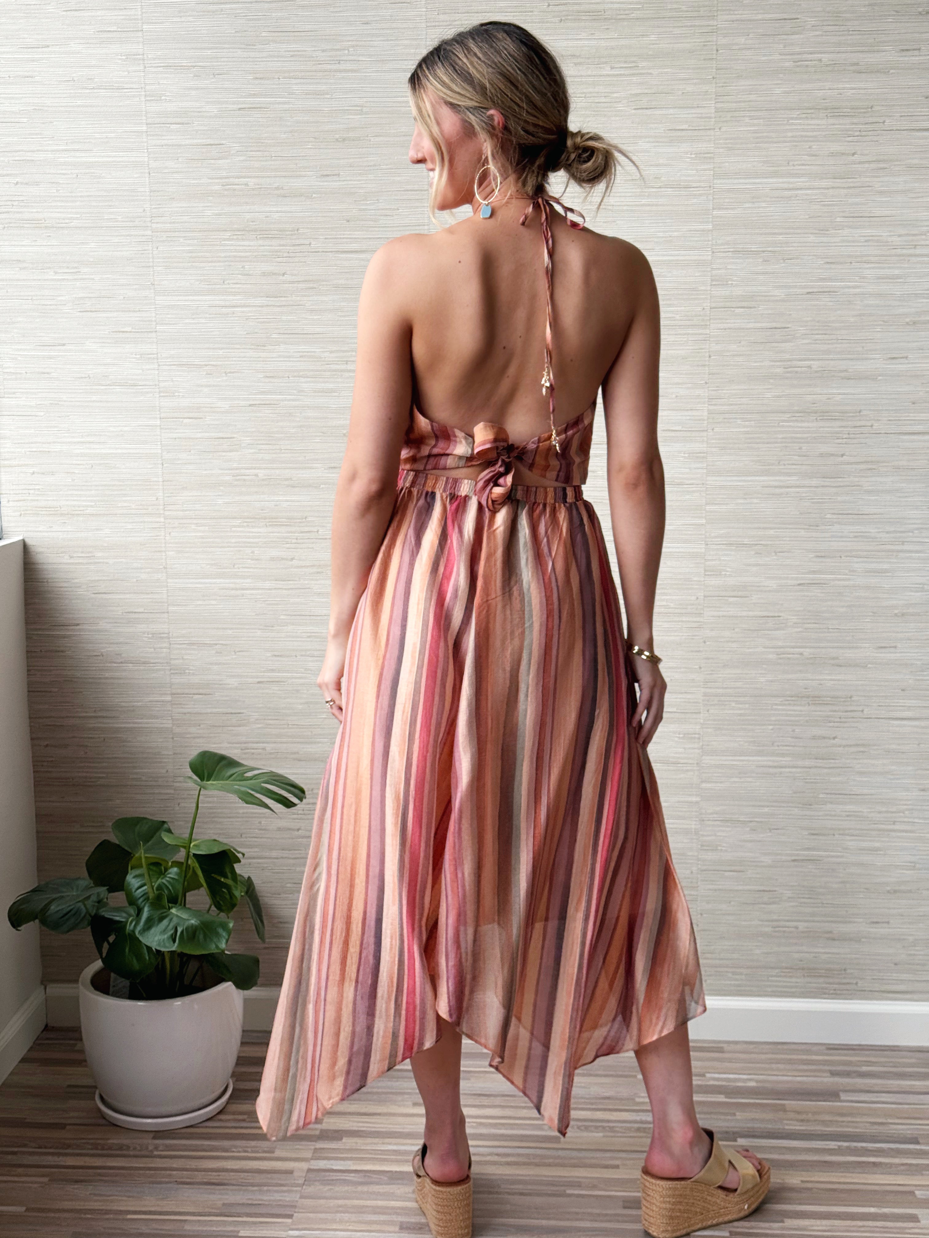 [STEVE MADDEN] Dalina Dress - STRIPE MULTI - willows clothing Long Dress