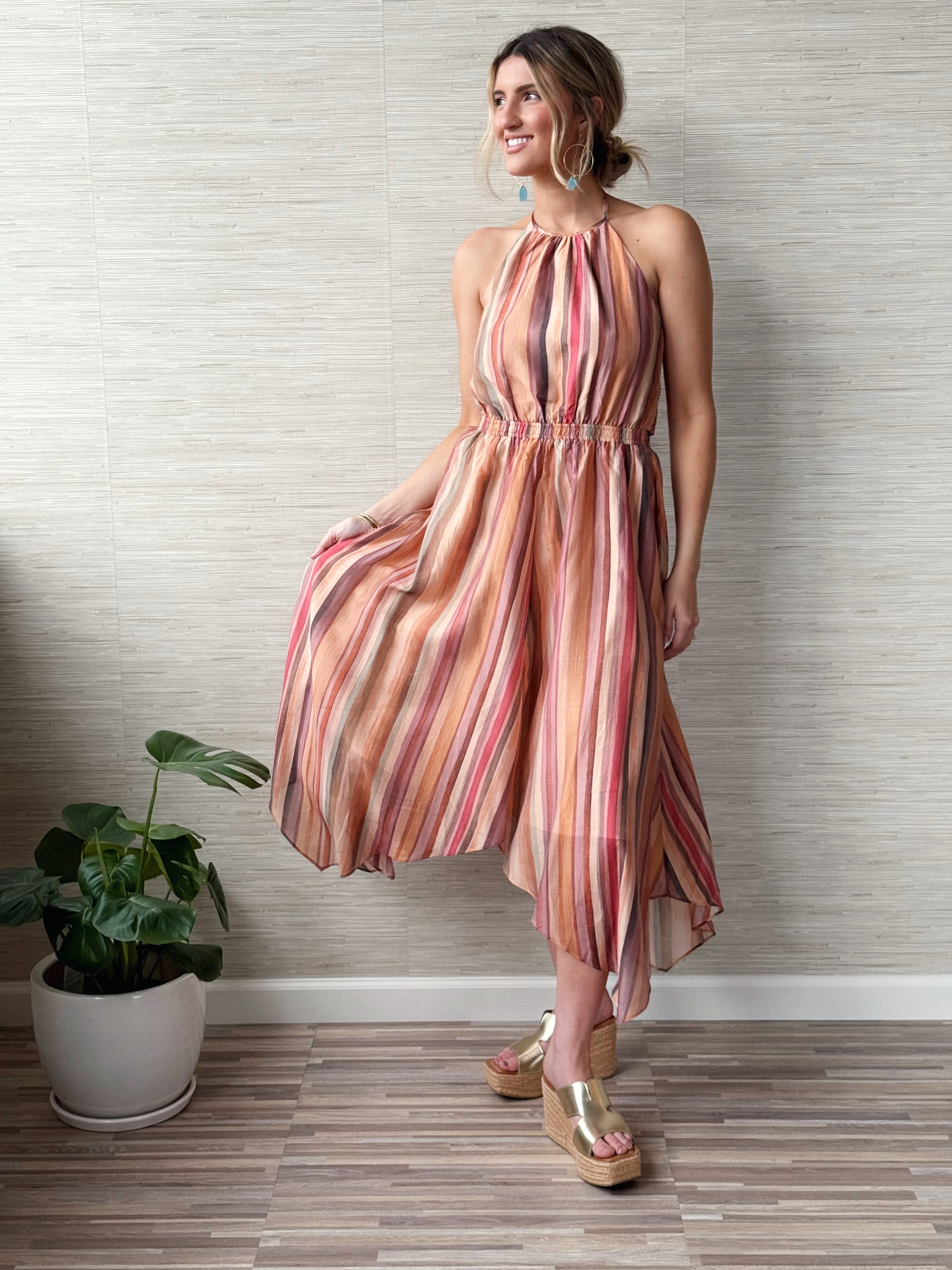 [STEVE MADDEN] Dalina Dress - STRIPE MULTI - willows clothing Long Dress