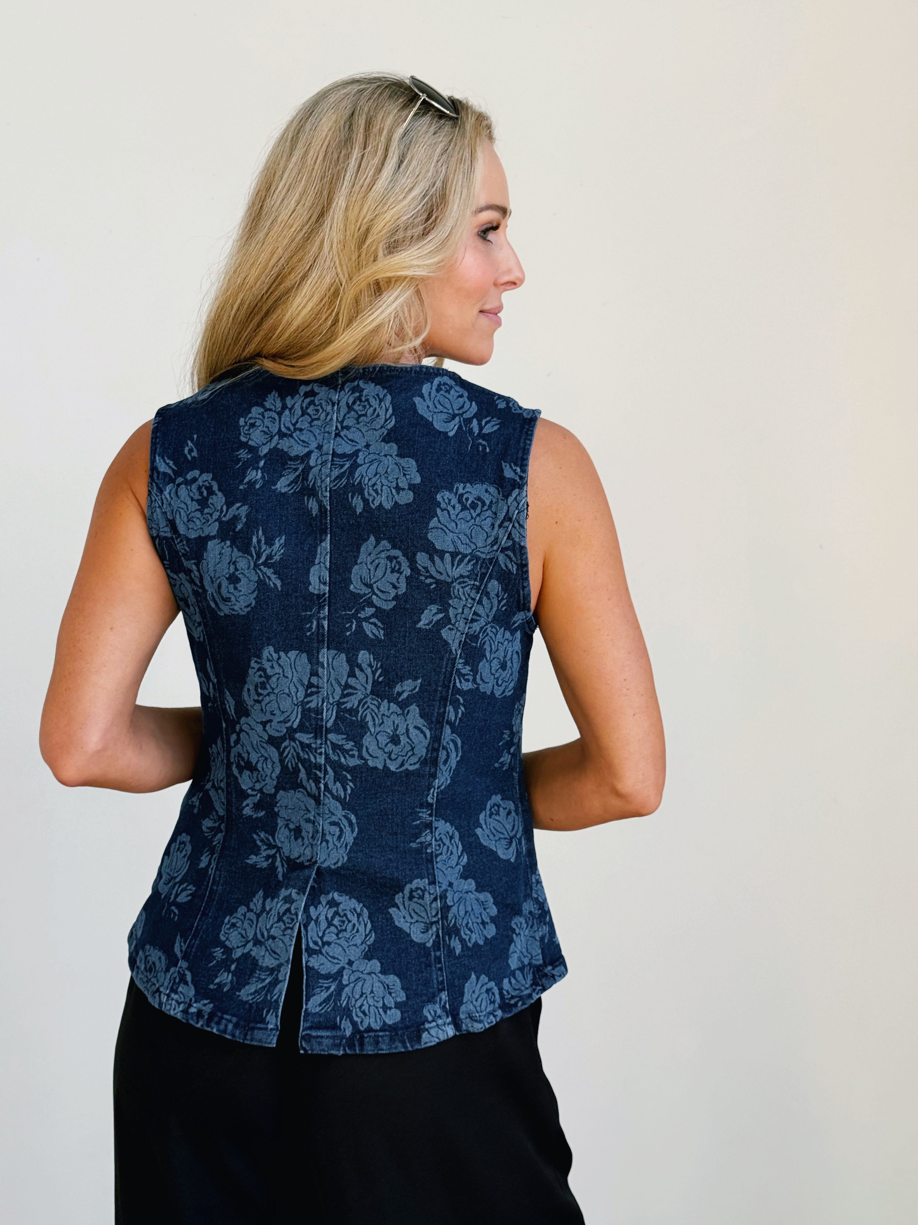 [STEVE MADDEN] Lorelei Denim Vest - ROSE FROST - willows clothing VEST