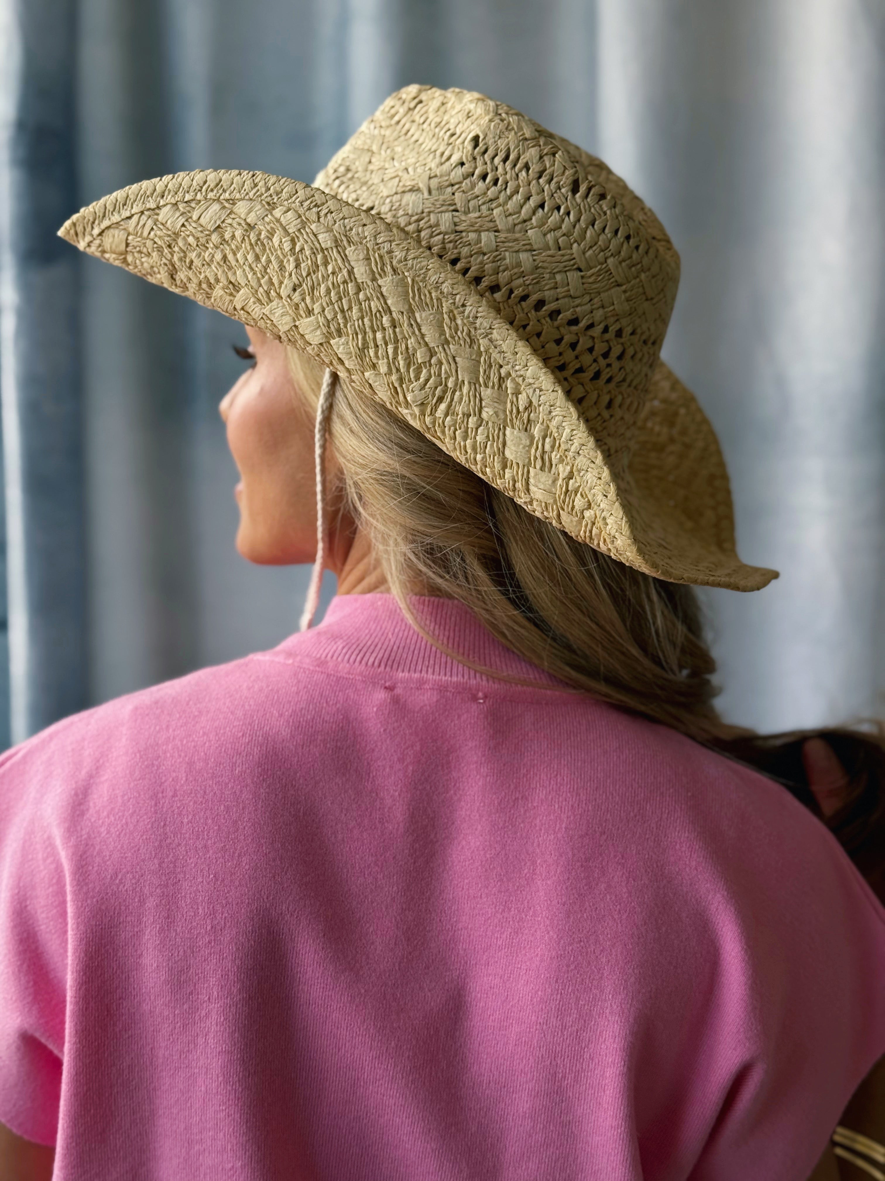 Straw Cowboy Hat - KHAKI - willows clothing HAT
