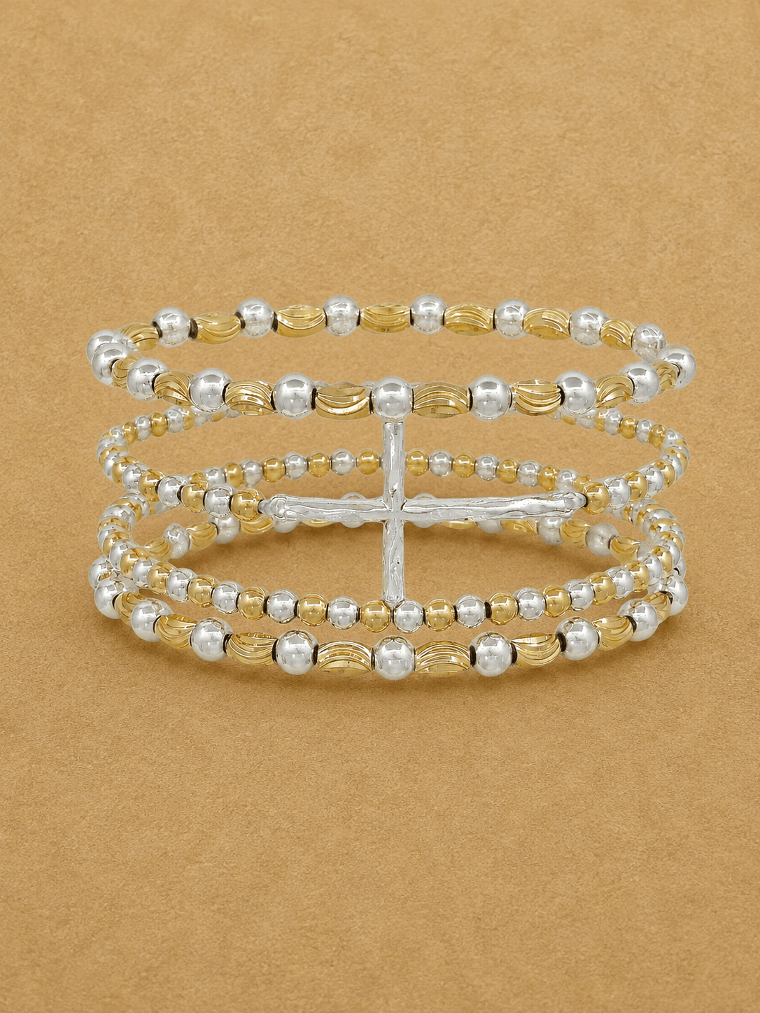 Stretch Cross Bracelets - GOLD SILVER - willows clothing Bracelets