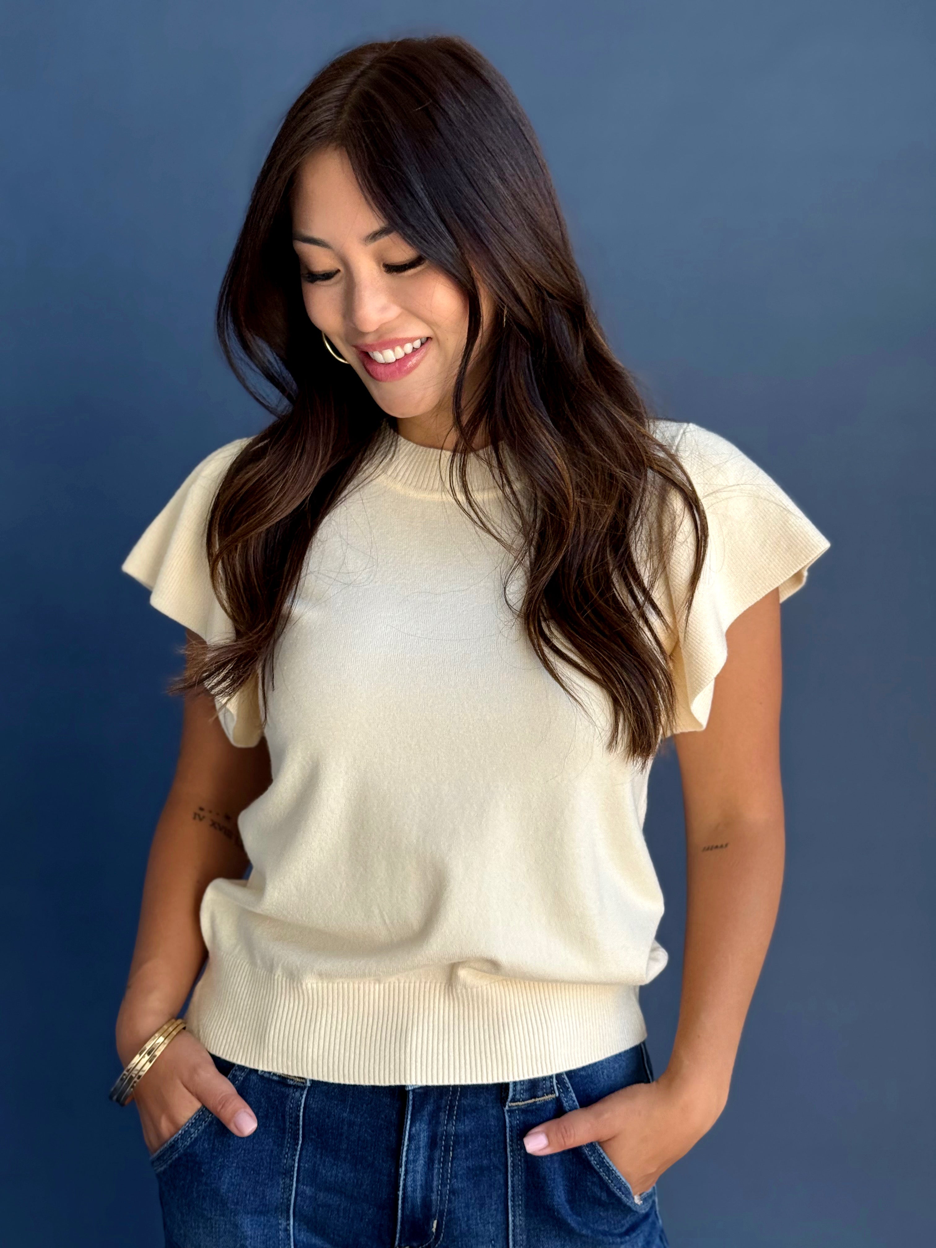 Study Date Sweater - CREAM - willows clothing SWEATER