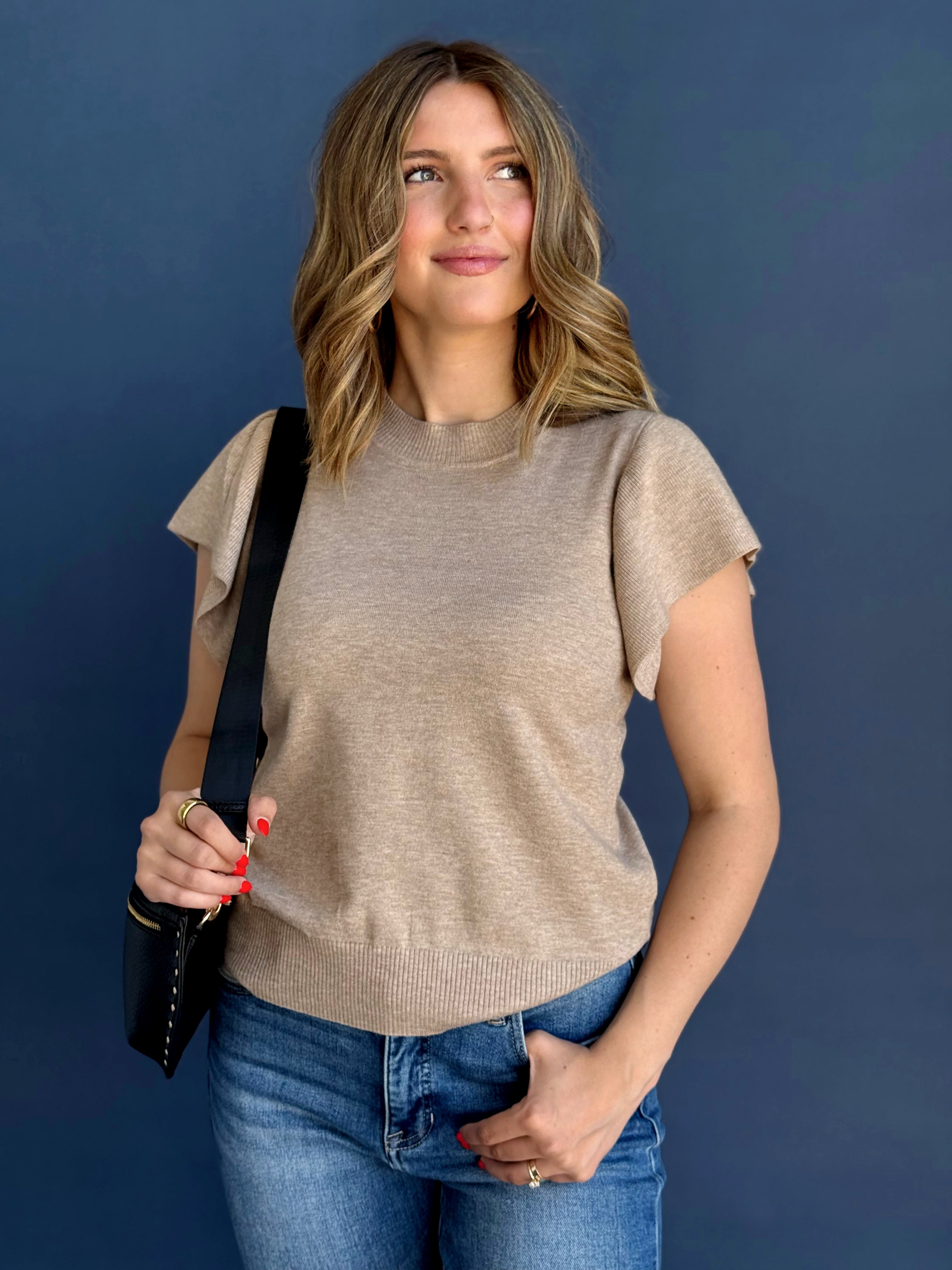 Study Date Sweater - TAUPE - willows clothing SWEATER