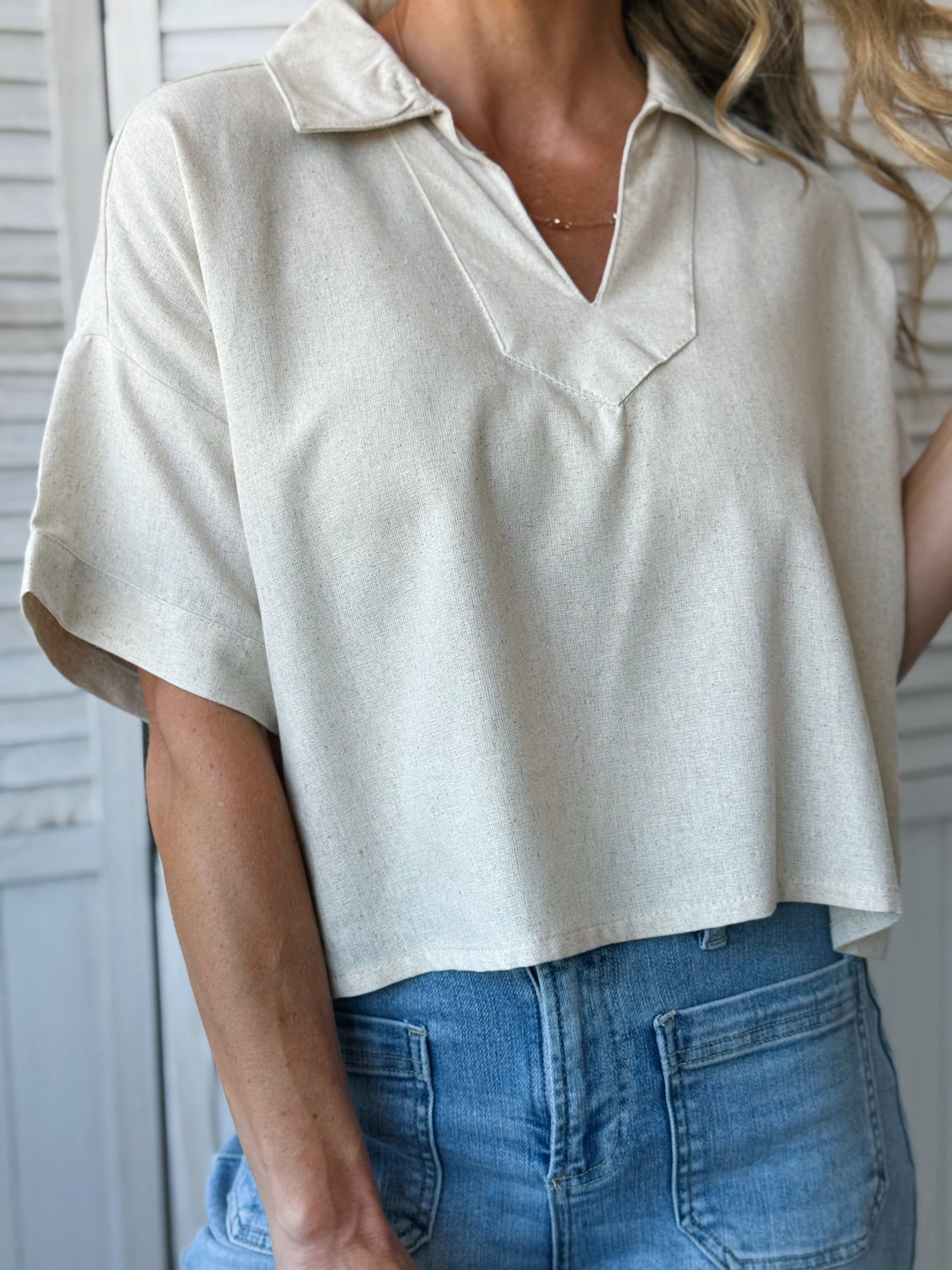 Sullivan Blouse - NATURAL - willows clothing BLOUSE