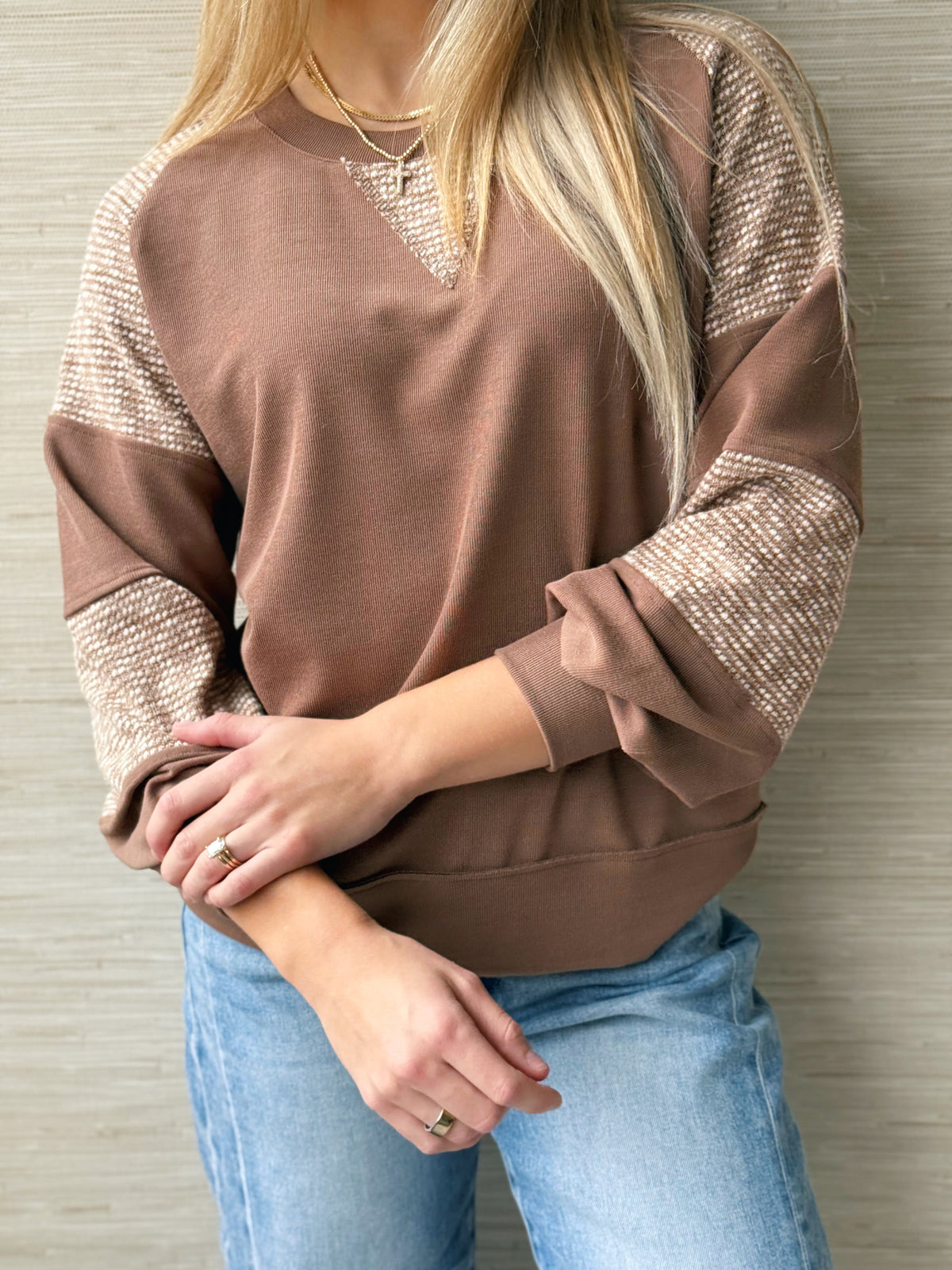 Sunday at the Farm Top - TAUPE - willows clothing L/S SHIRT