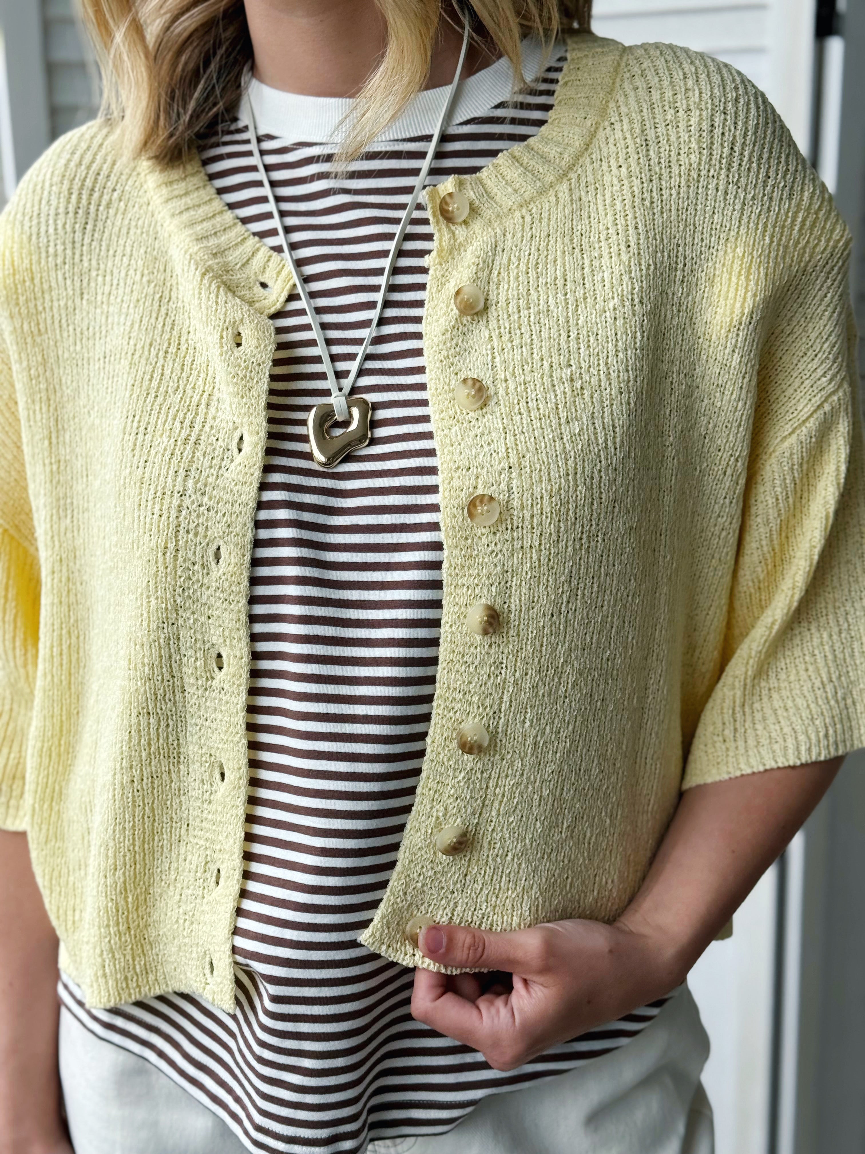 Sunny Cardigan - BUTTER YELLOW - willows clothing Cardigan