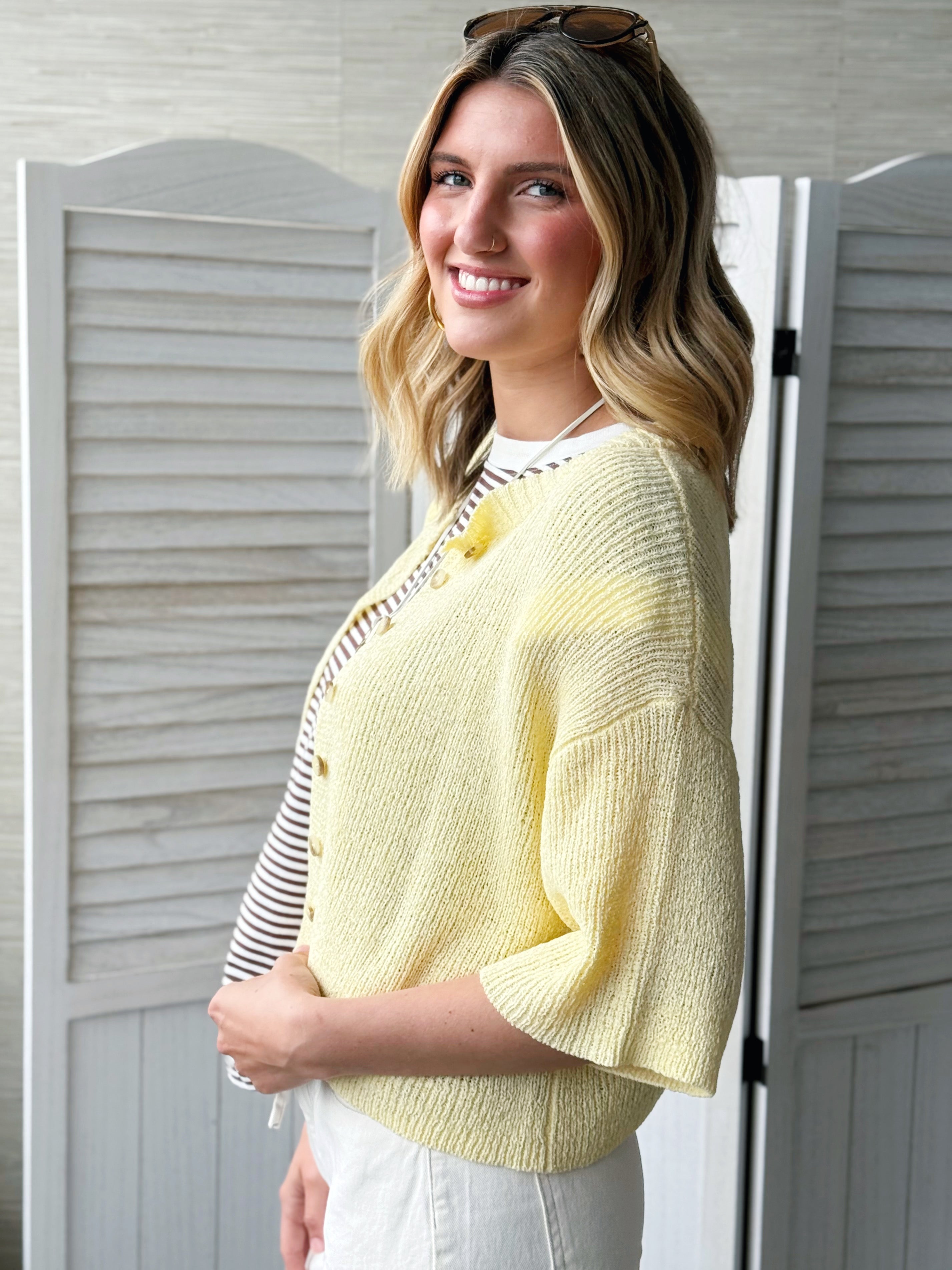 Sunny Cardigan - BUTTER YELLOW - willows clothing Cardigan