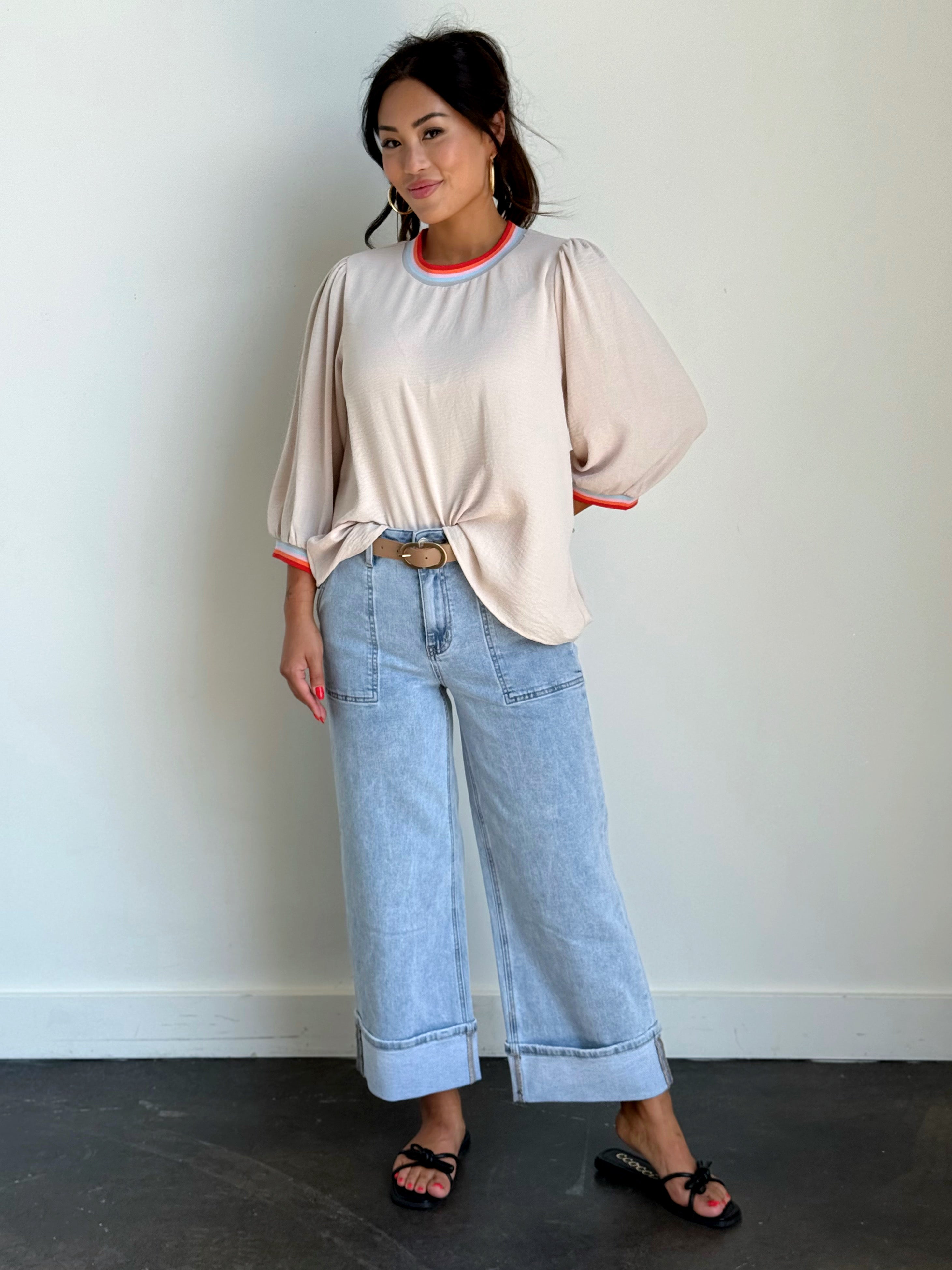 Sunrise Blouse - OATMEAL - willows clothing BLOUSE